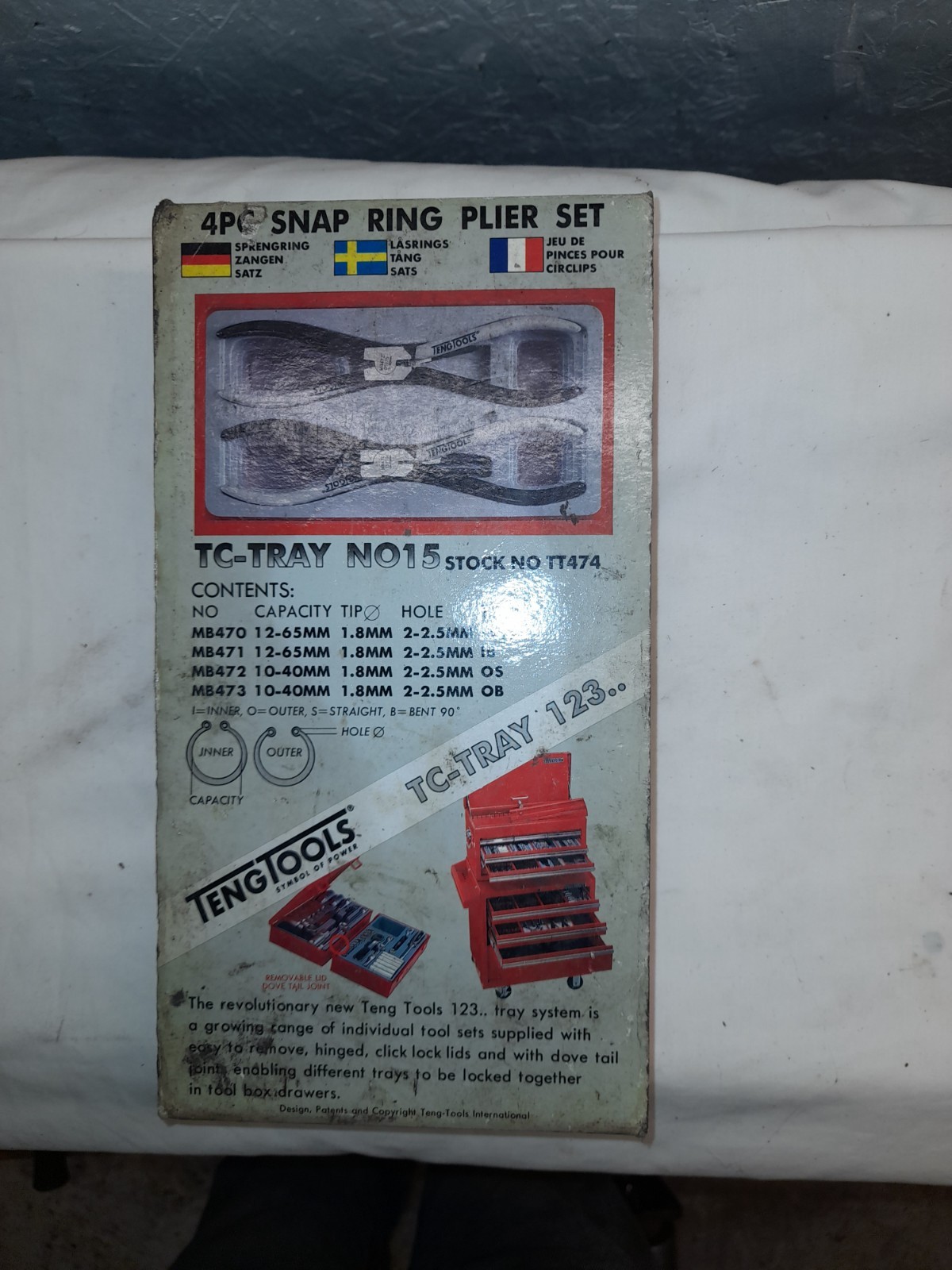 Teng Tools 4 pce internal and external Circlip Plier Set