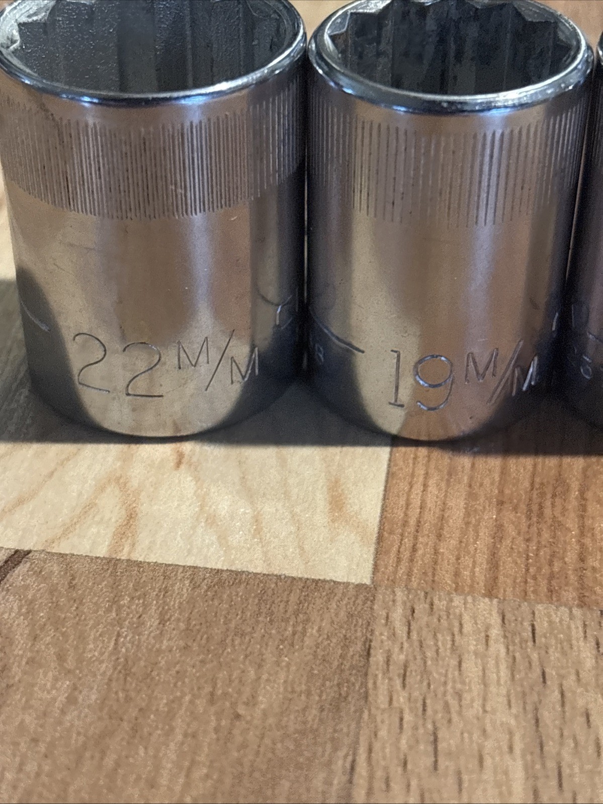 Vintage Craftsman -v- Series 1/2 Inch 12 Point Metric Sockets 14 15 17 19 22 mm