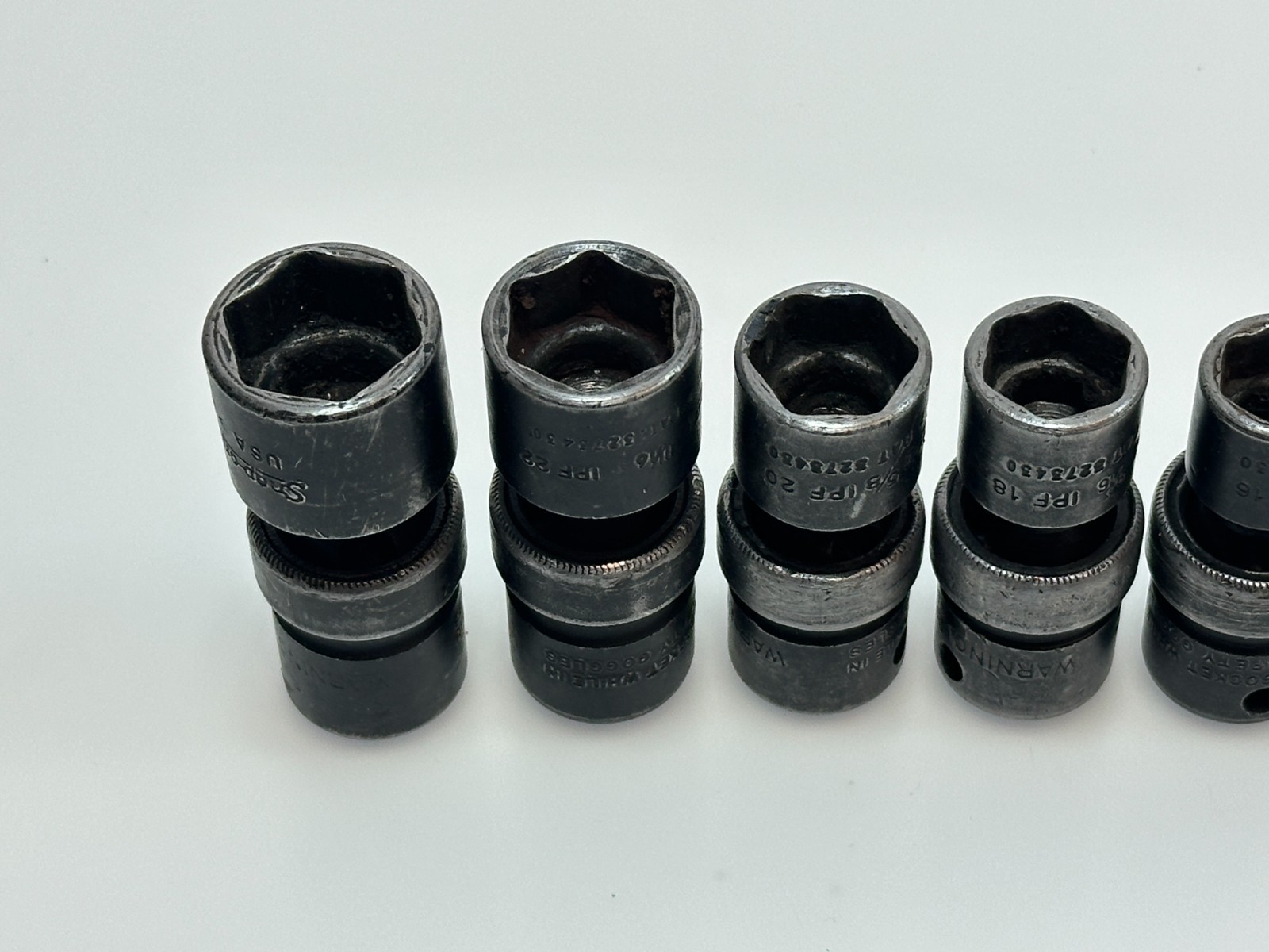 🇺🇸Snap-on Tools USA 7pc Swivel Impact Socket Set 3/8 Dr SAE 3/8-3/4, IPF 12-24
