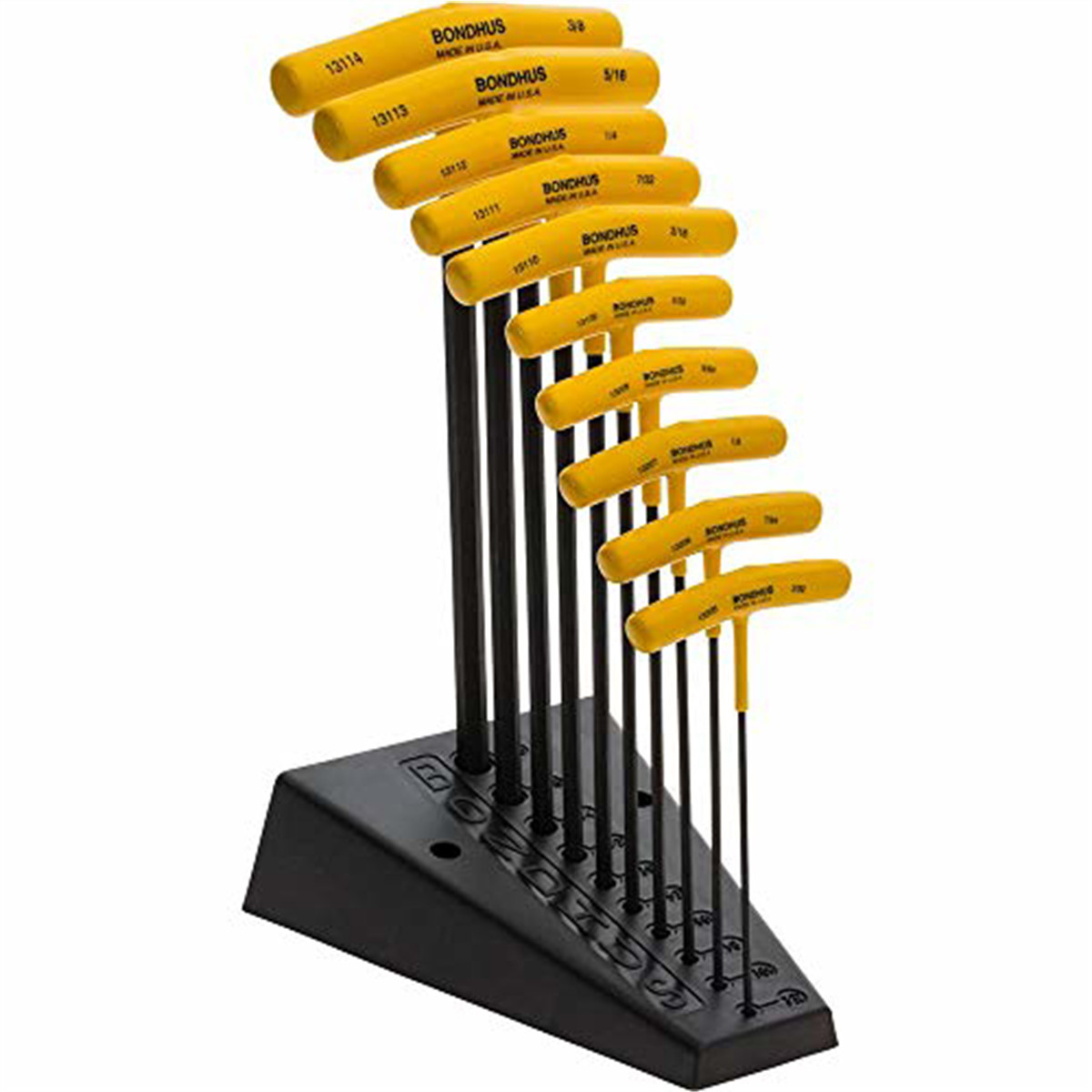 Bondhus 13190 10-Piece Balldriver & Hex T-Handles Set with Stand