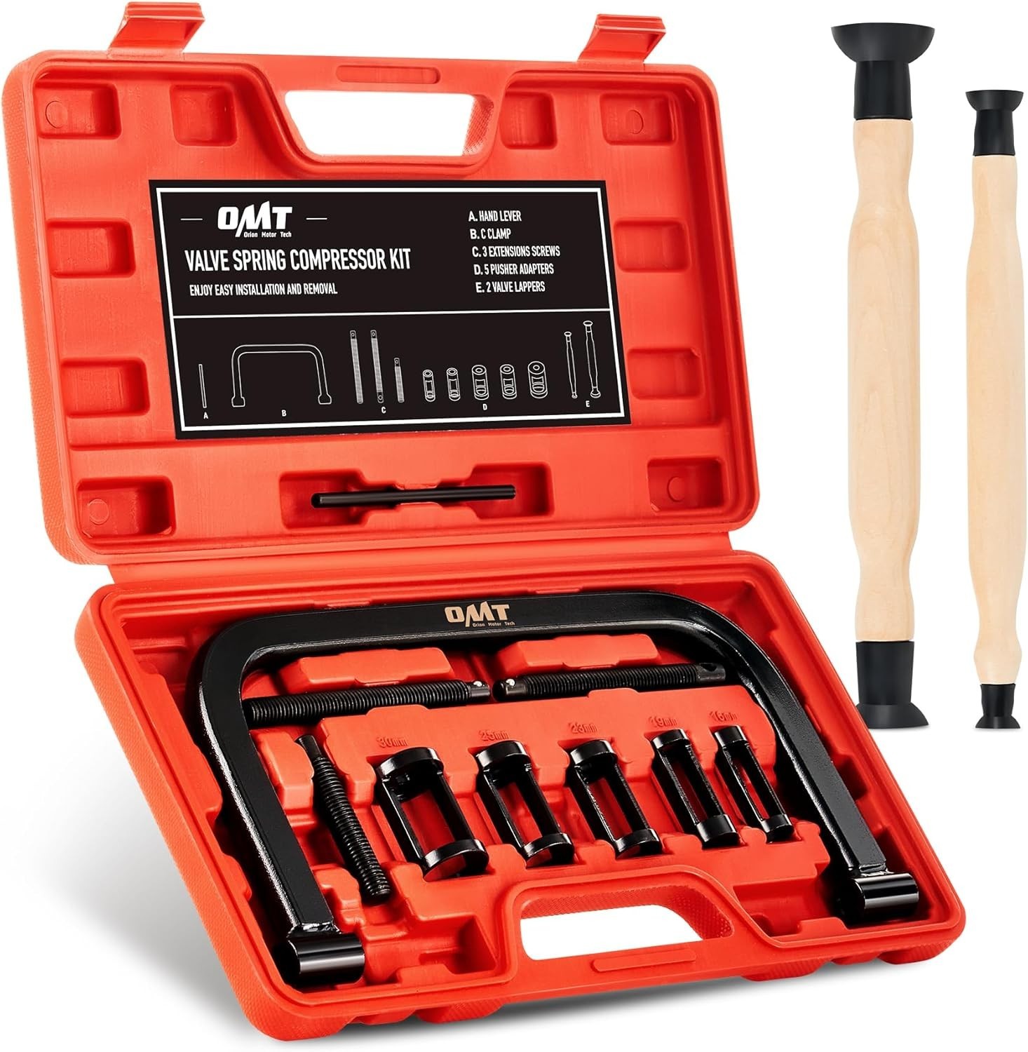 10-Piece Valve Spring Compressor Set with Durable C Clamp for Safe Maintenance