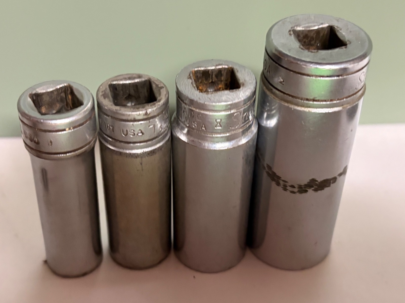 Snap-on 3/8″ Drive SAE 4 Pc Deep Socket Set 6 Point 7/16″-3/4 SFS