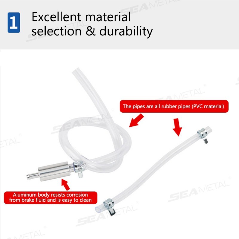 Hydraulic Brake Bleeder Tool Lockable Bleeding Hose-One Way Check Valve Tube