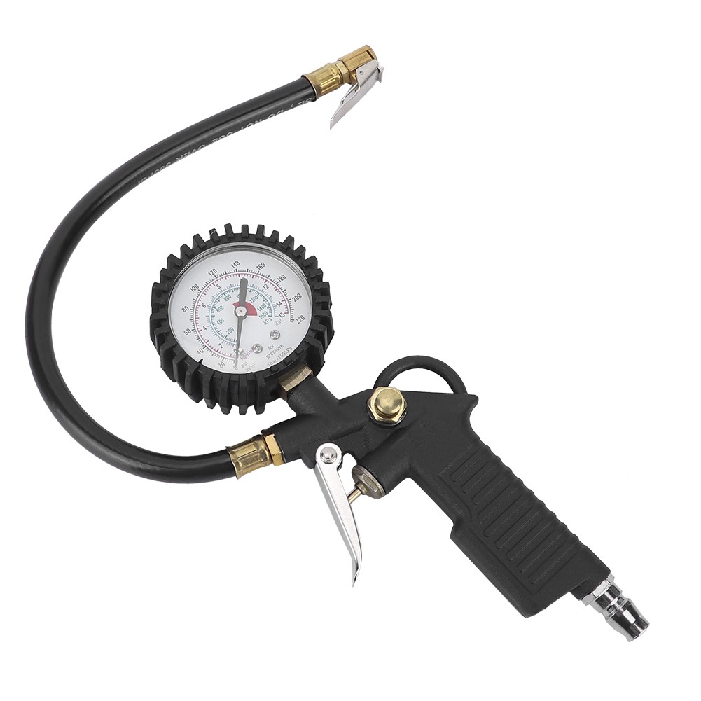 220PSI Automobile Tire Pressure Gun Inflator Gauge For Trucks Motorcycles