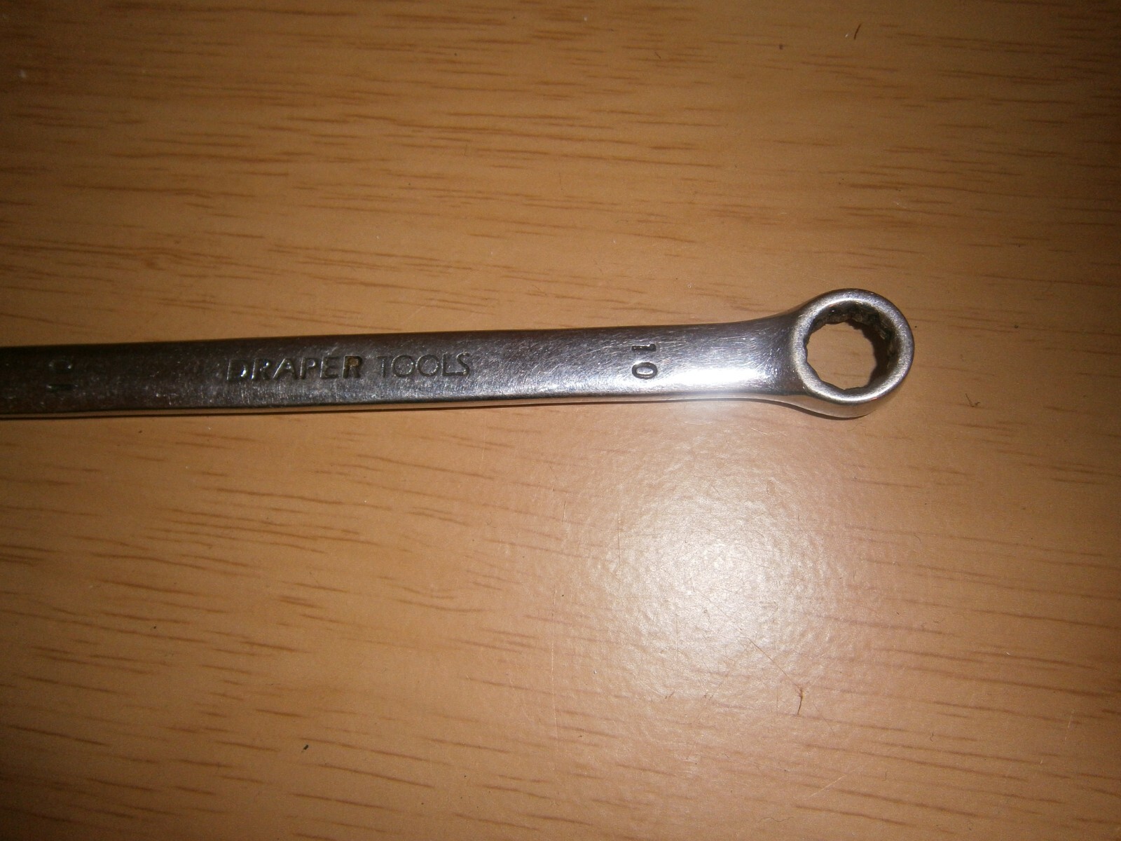 Vintage silver tone combination spanner. 10mm. (E6a)