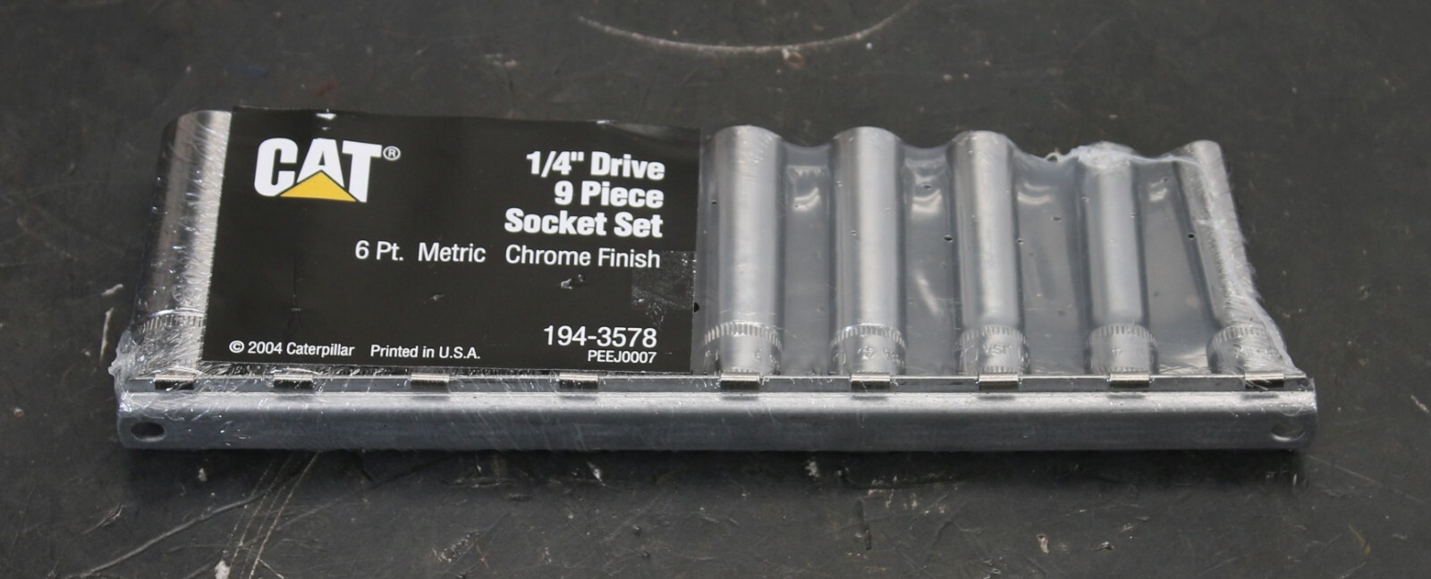 CAT Caterpillar 194-3578 9 pc Socket Set 1/4 Drive DEEP METRIC 6-Point 6mm-14mm