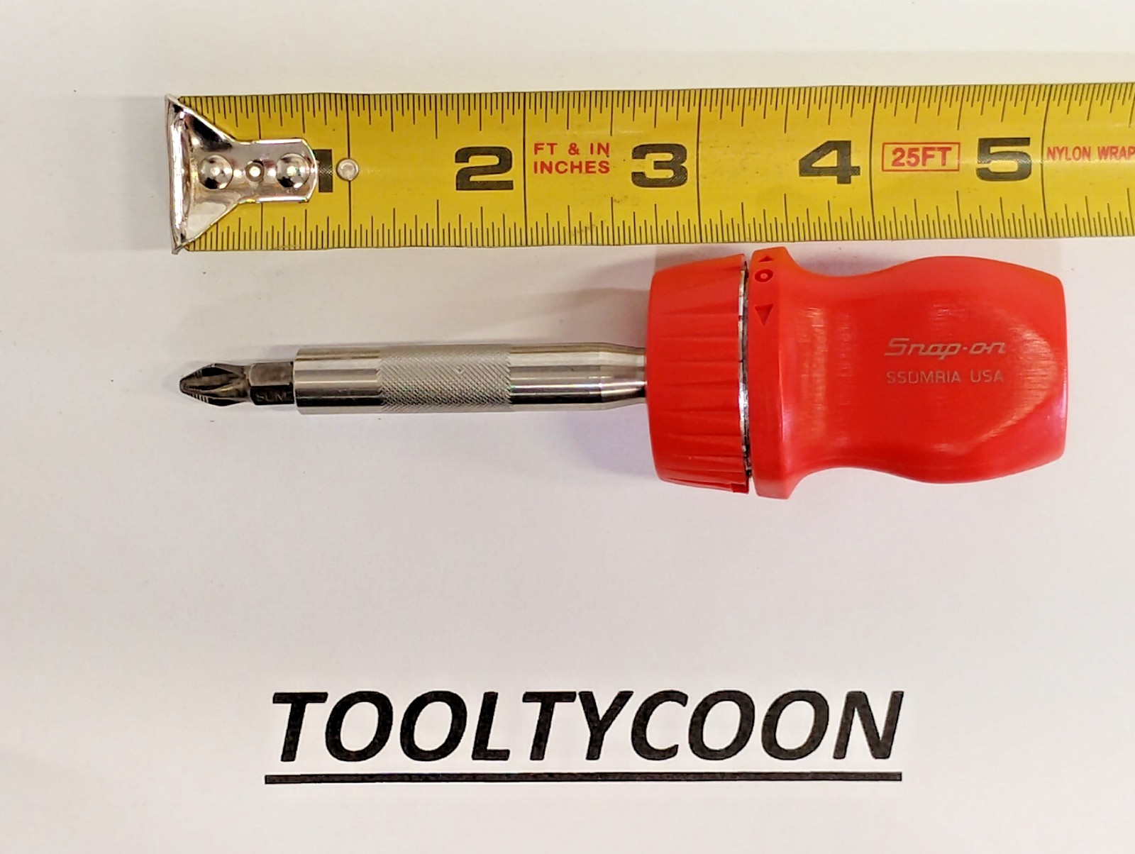 Snap-on Tools USA NEW RED 1/4″ STUBBY Hard Grip Ratcheting Bit Driver SSDMR1AR