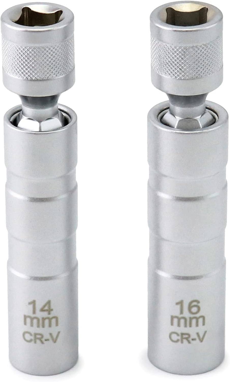 QWORK 14mm&16mm Magnetic Swivel Spark Plug Socket, Thin Wall Magnetic…