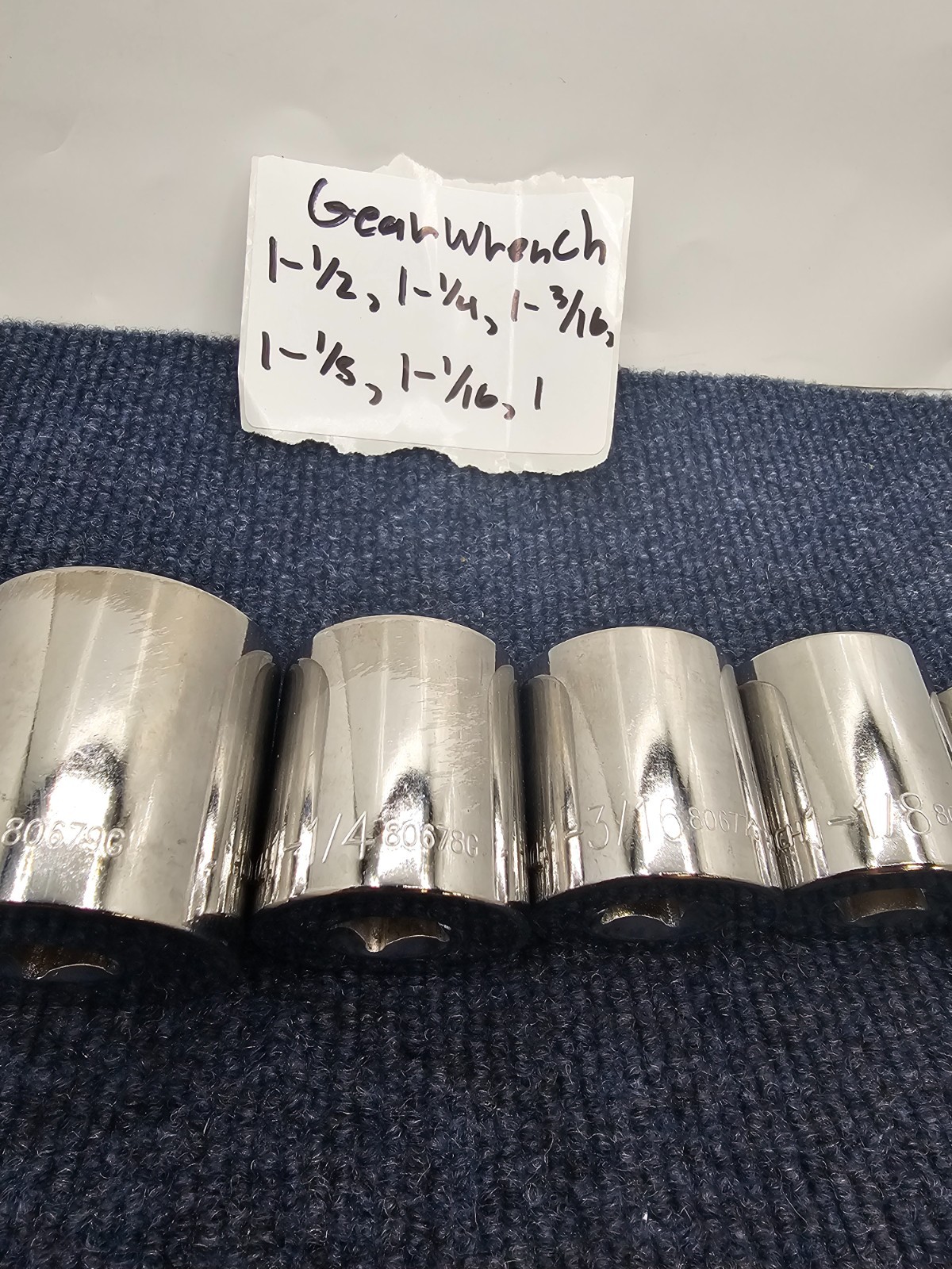 (6-PIECE) GearWrench 1/2 Drive, 12-Point Standard SAE Sockets Sizes 1″ to 1-1/2″