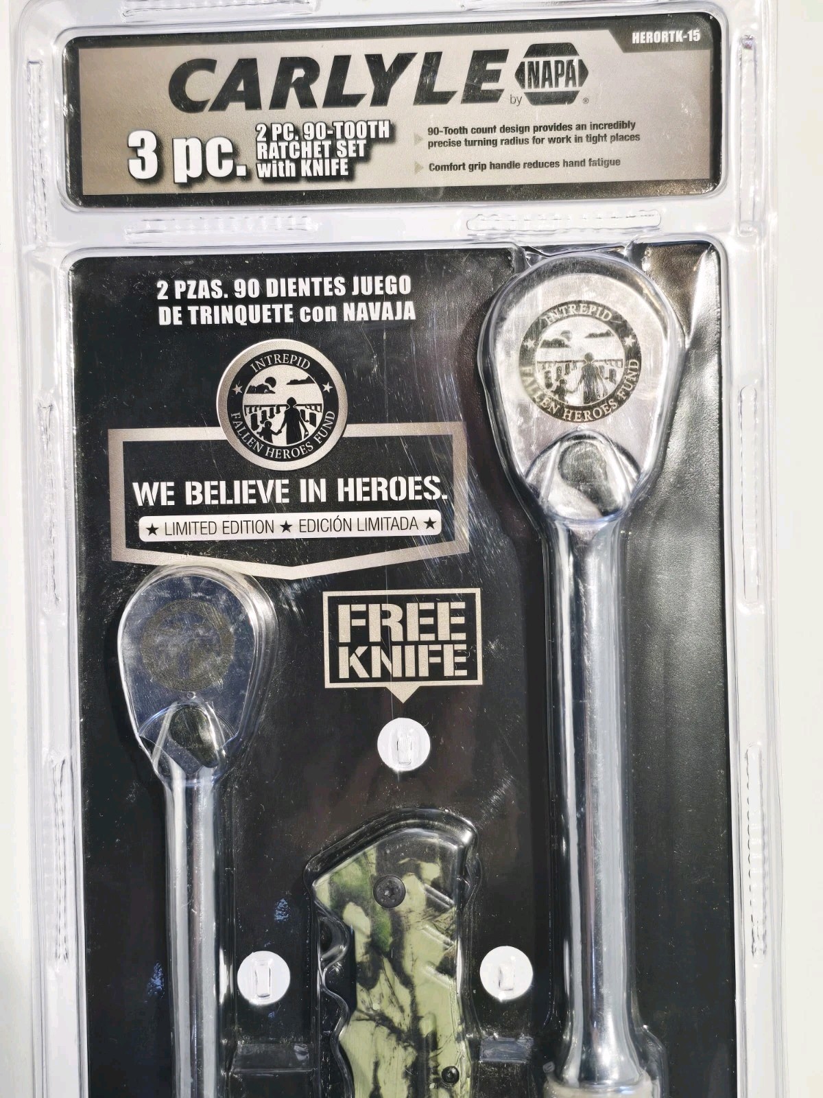 RARE! CARLYLE NAPA 3/8 & 1/2 Special Edition Ratchet Set W/ Knife Power 90 Tooth
