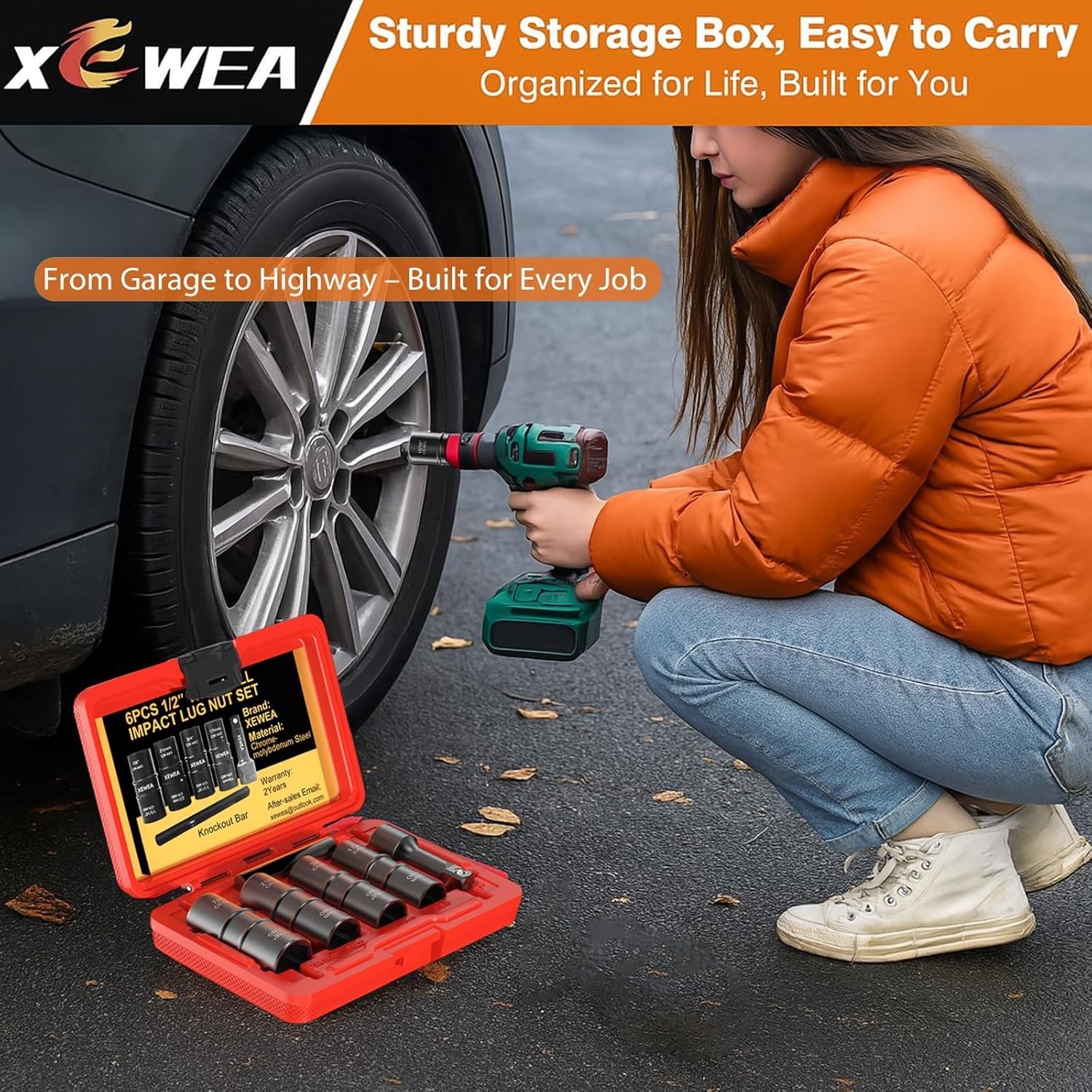 Chrome Vanadium 6PCS Lug Nut Impact Socket Set – Heavy-Duty Efficiency