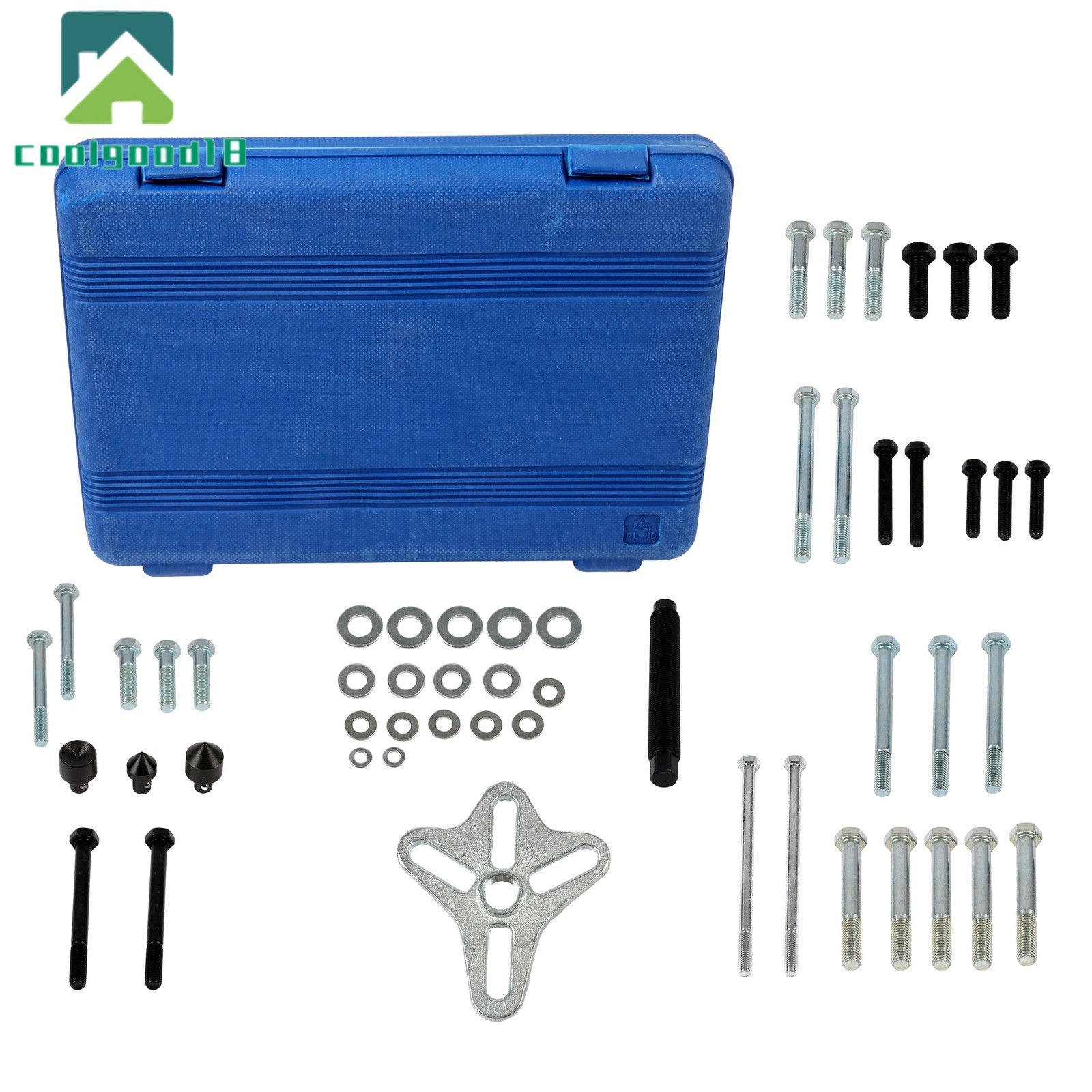 46 Pcs Harmonic Balancer Steering Wheel Puller Kit Comprehensive Flywheel Puller