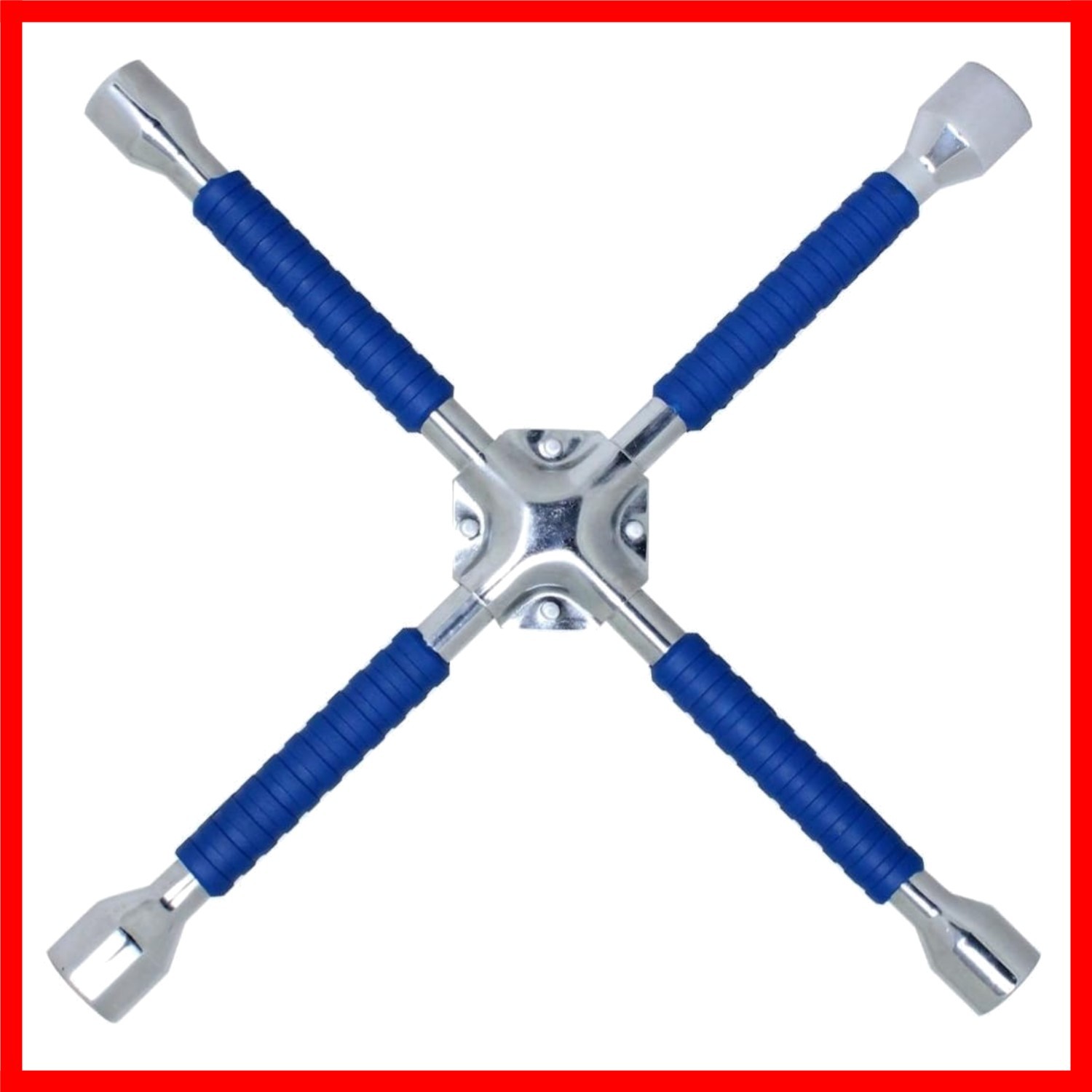 Heavy Duty 16-Inch 4-Way Carbon Steel Lug Wrench – Non-Slip, Non-Sparking, Pr…