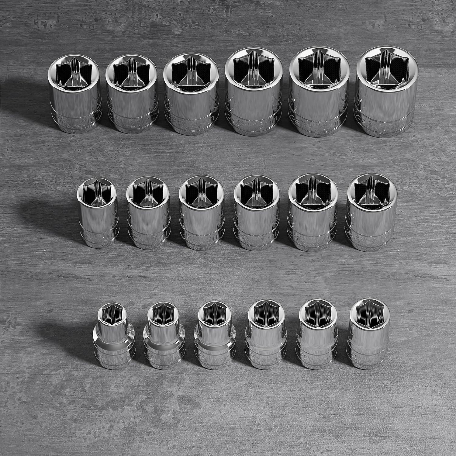 18pc Metric Shallow Socket Set – Chrome Vanadium