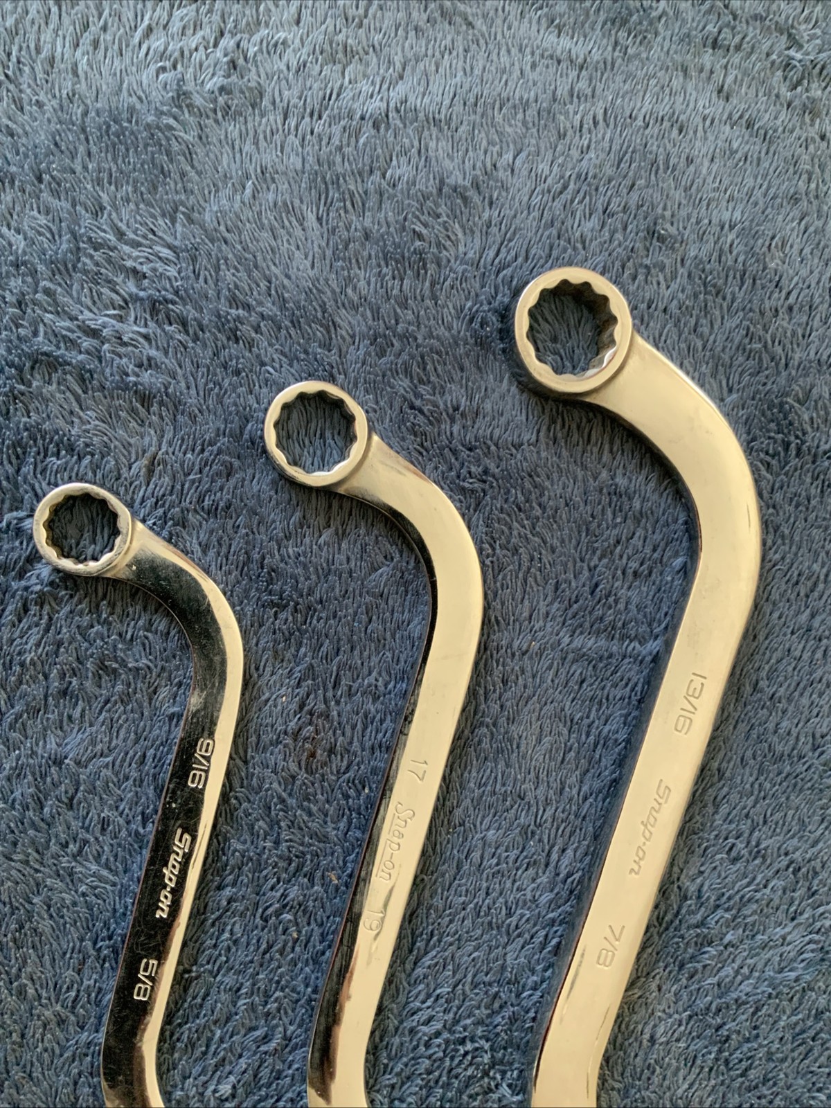 Snap On 3pc S Shaped Wrenches….1 Metric, 2 Are Sae…..see Pics For Sizes…..