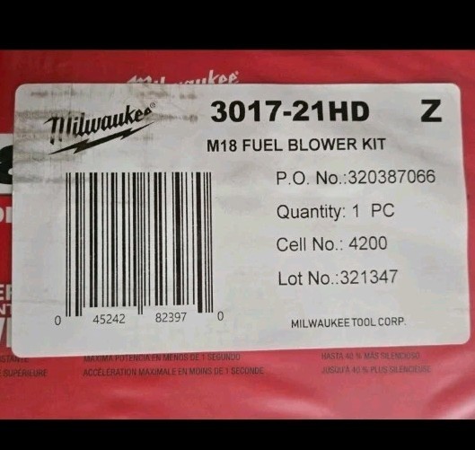 Milwaukee  Leaf Blower Kit w/12.0 Ah FORGE Battery & Rapid ChargerM18 Fuel