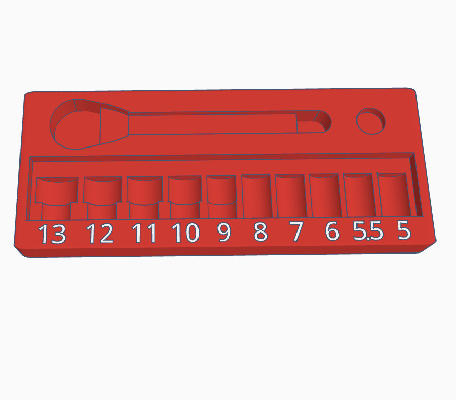 Tray compatible with Snap On Tool 1/4″ Metric Low-Profile Ratchet & Socket Set
