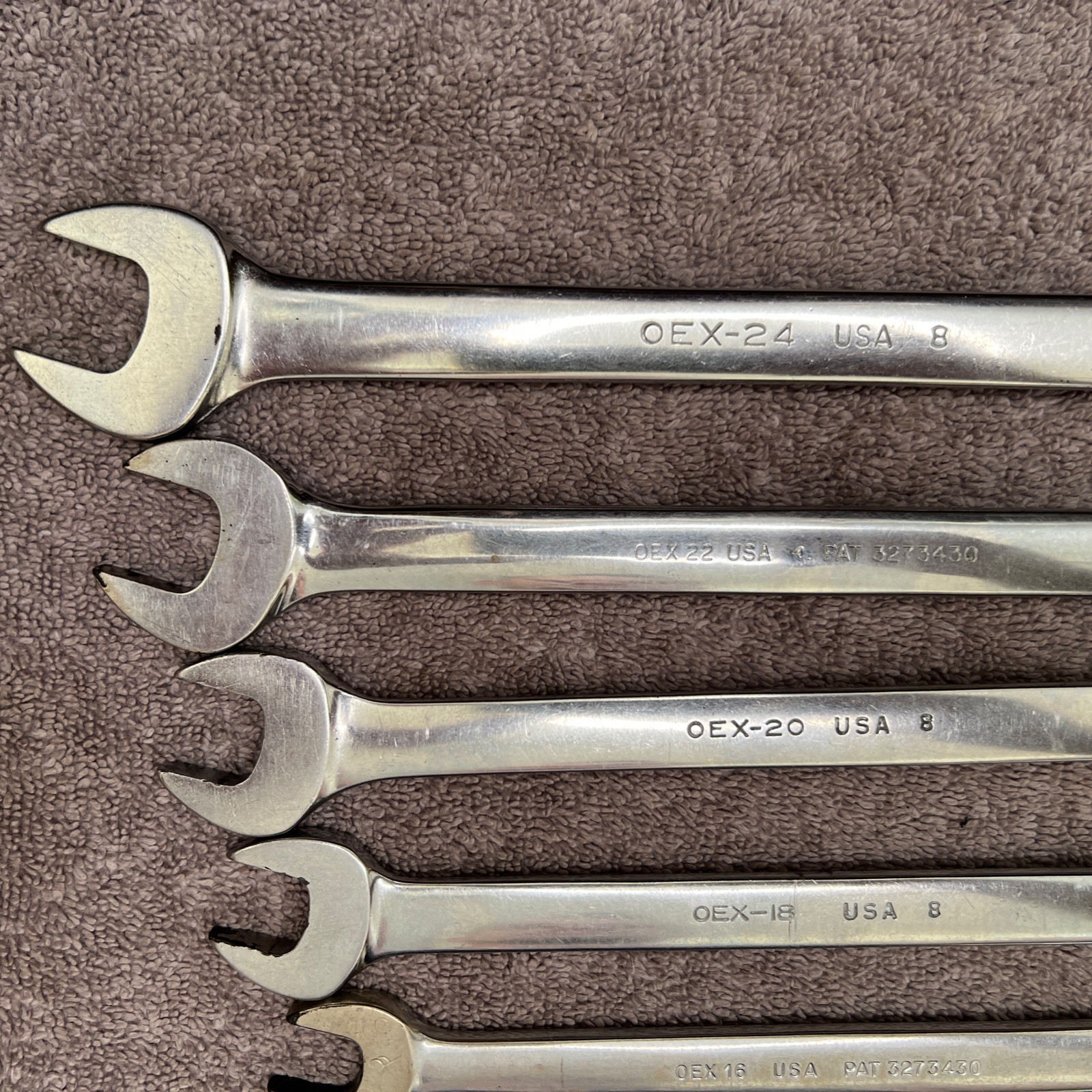 Snap-On Tools USA 7pc 3/8-3/4” (SOEX12-OEX24) Chrome Combination Wrench 12 Point