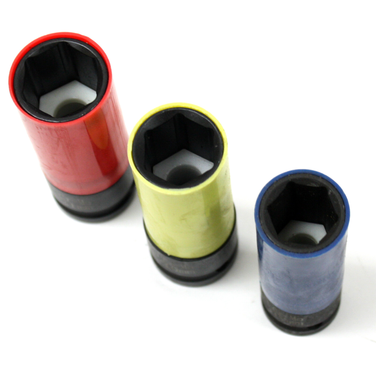 3 pc 1/2″ Drive Metric Impact Lug Nut Socket Set Thin Wall 17 19 21 mm w/ Sleeve