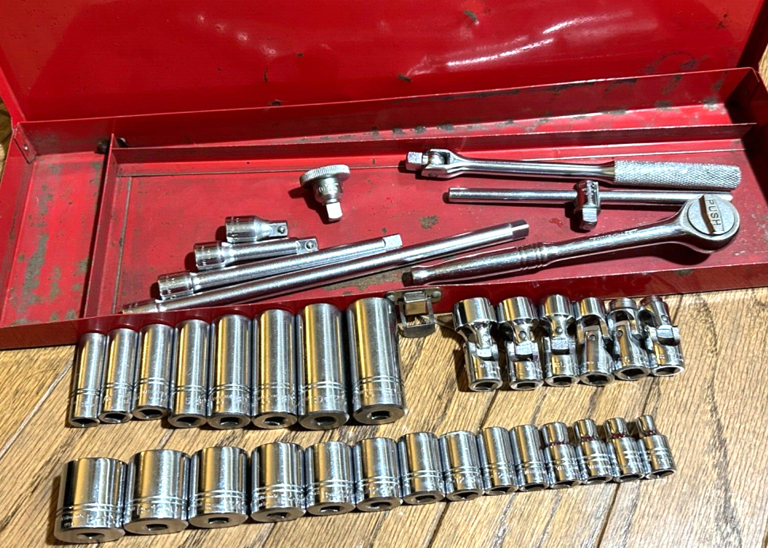 🇺🇸 Williams Tools 3/8 Socket Set General Service Extension Breaker Bar Lot Box