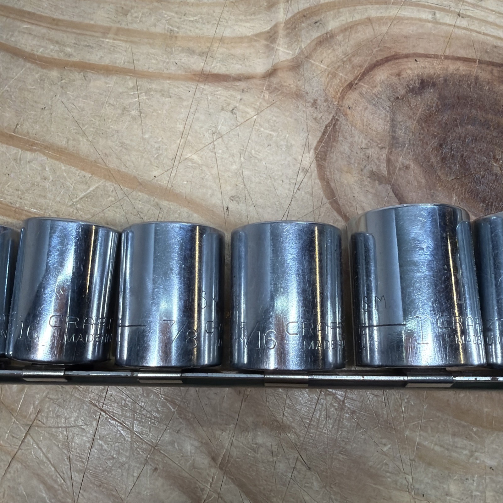 Craftsman SAE Shallow Socket Set 1/2″ Drive 12 Point 9/16″ to 1-1/16″ 9pc USA
