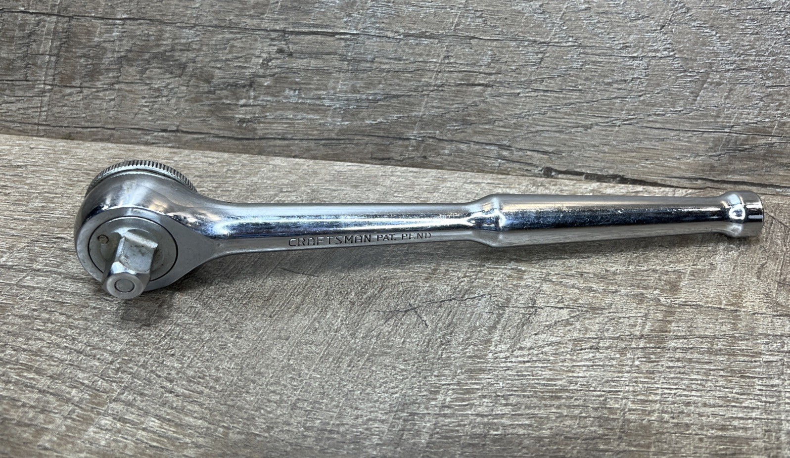 Vintage Craftsman 43773 EE 7 1/2″ Inch Drive Chrome Ratchet Thumb Wheel USA Made