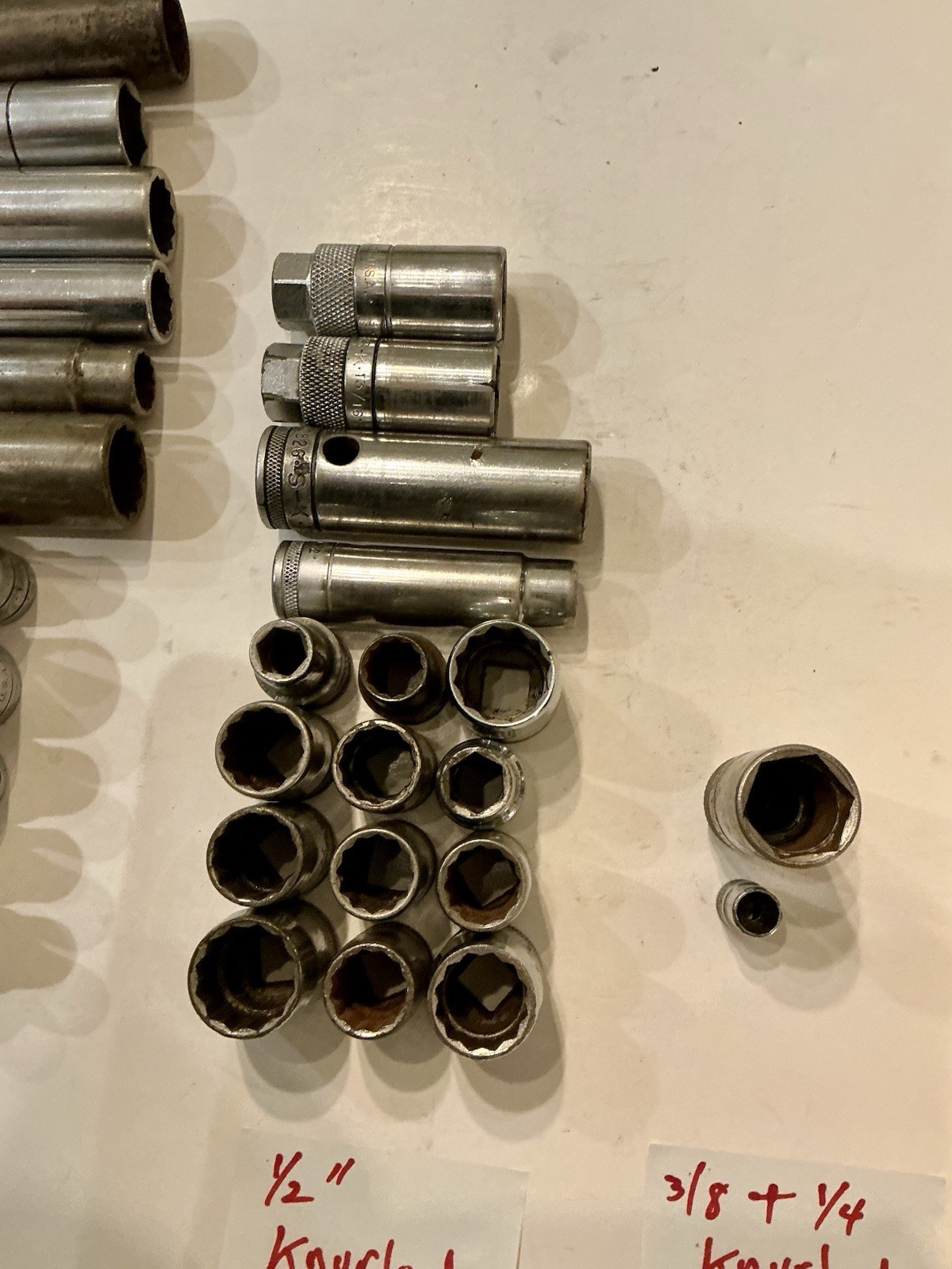 S-K Sockets, Lot Of 105 Sockets, `1/4, 3/8 & 1/2” Drive, Standard, Deep, Impact
