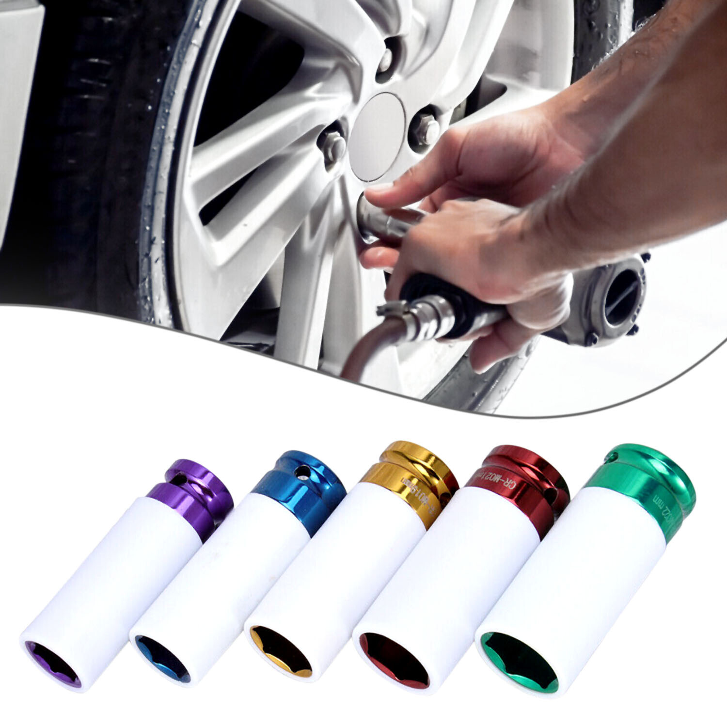 5 PCS Set 1/2” Inch Impact Drive Lug Nut Socket Non-Marring Thin Walled