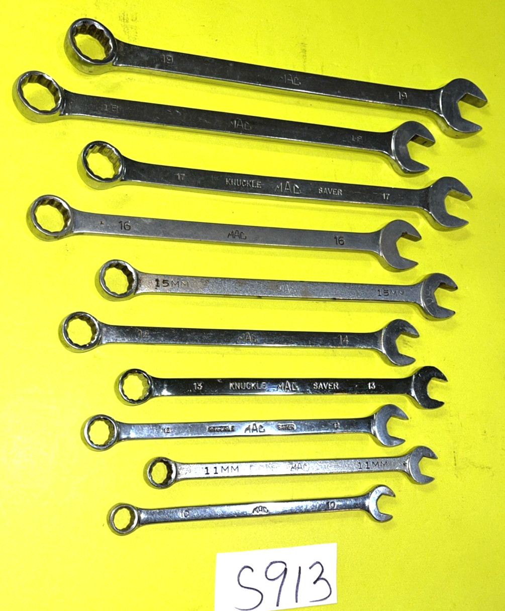 MAC TOOLS 10 PIECE METRIC COMBINATION WRENCH SET 12-POINT