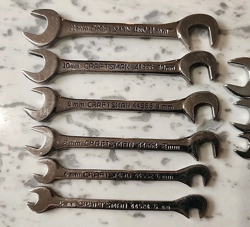 Craftsman Ignition Wrench Lot Of 9 Pcs Metric SAE 5 6 8 9 10 11 – 7/16 11/32 1/4