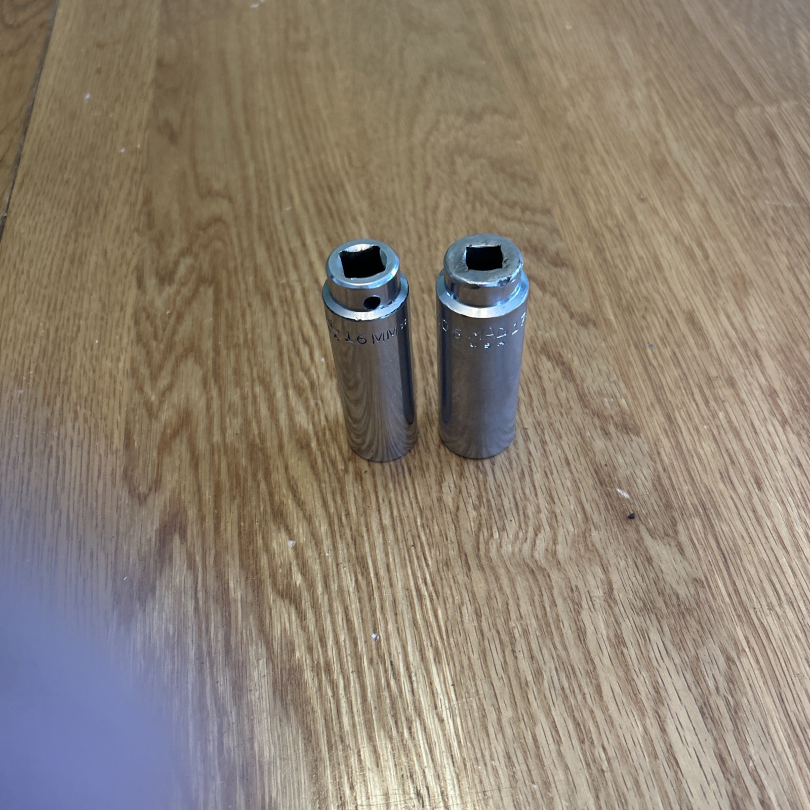 MAC TOOLS – Lot Of 2 Deep Sockets ,3/8″Drive, 6-Point, (16mm & 17mm) USA