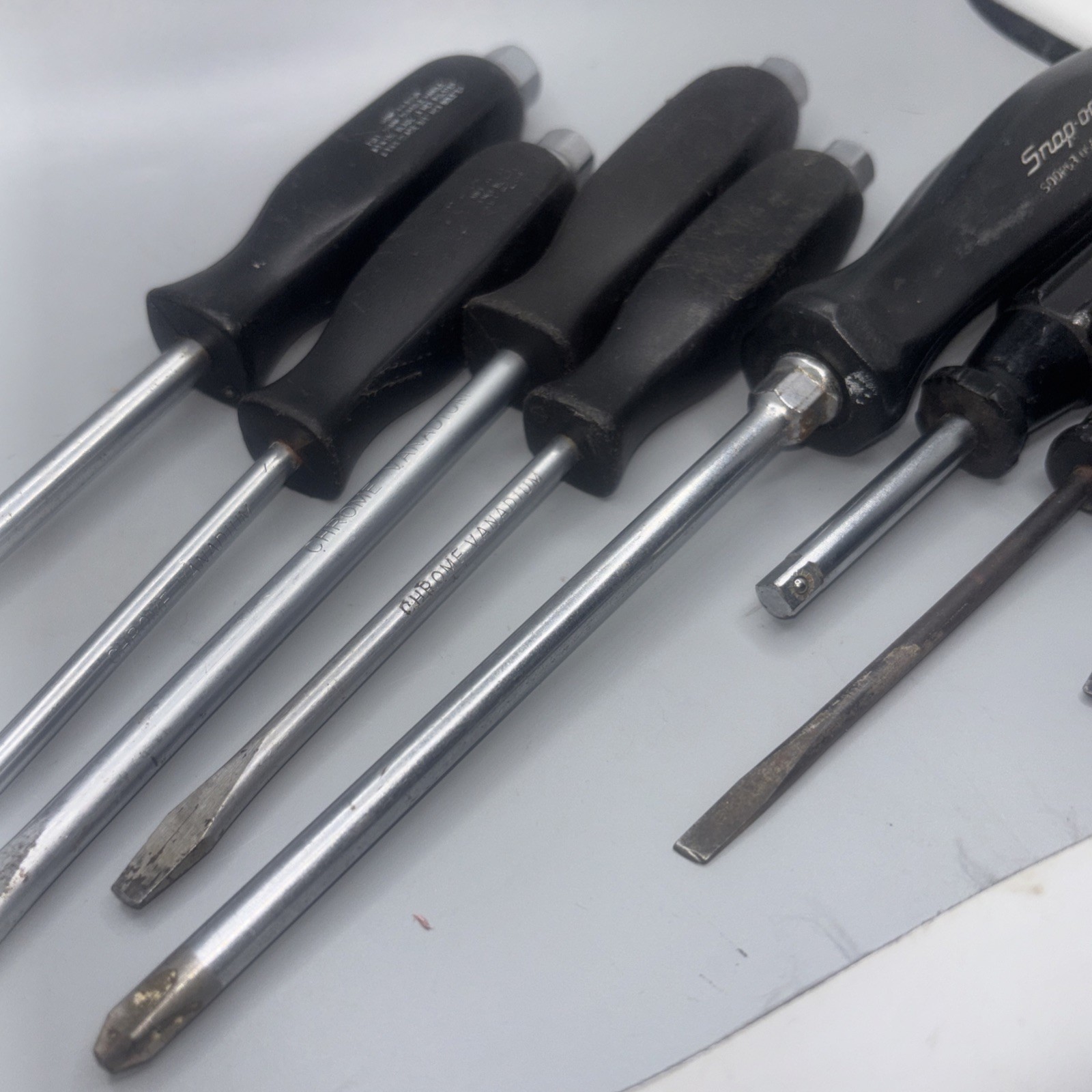 Vintage Snap-On & Chrome-Vanadium Screw & Socket Driver Lot Of 8, 4 Of Each Rare