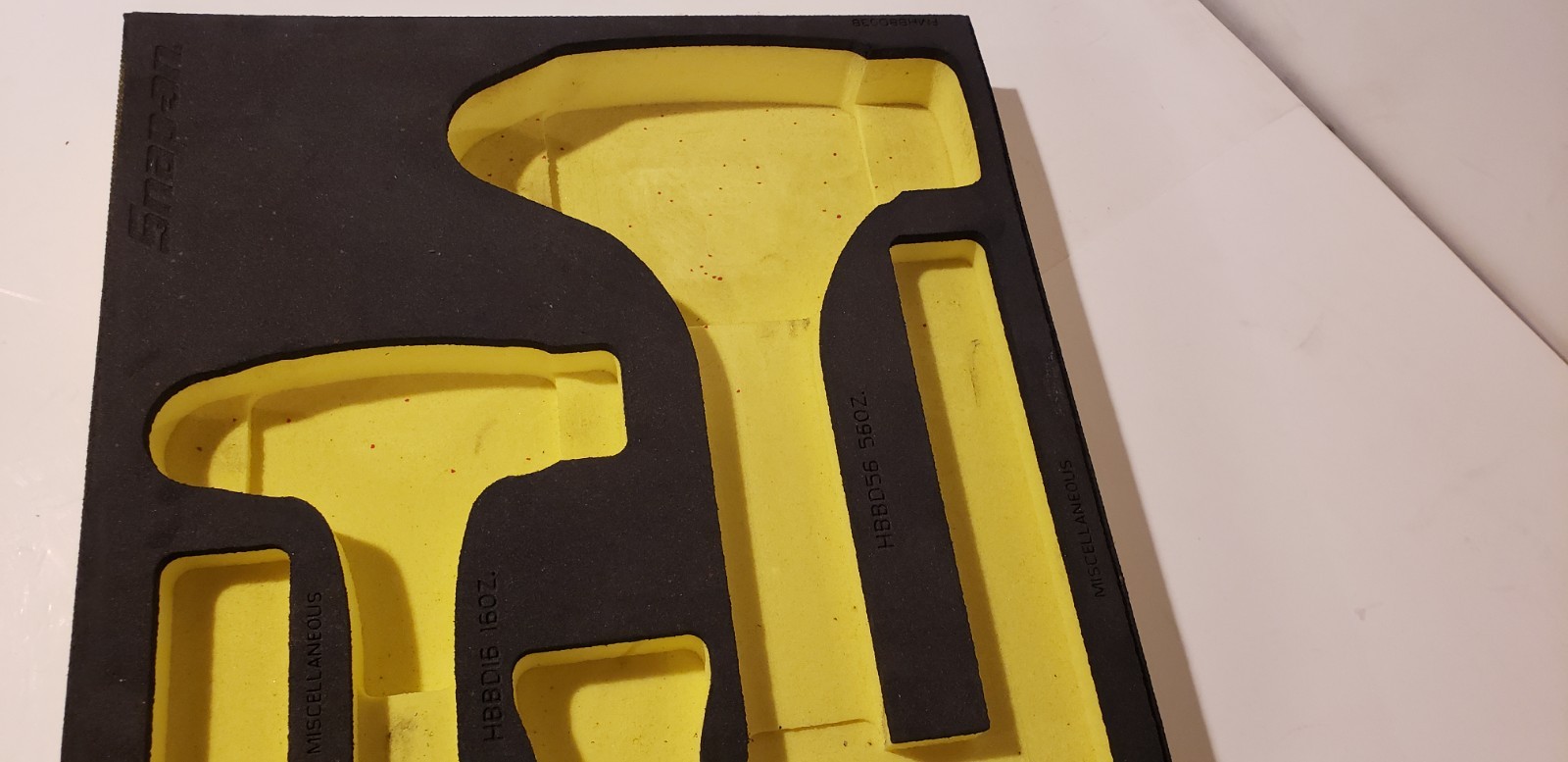 SNAP ON TOOLS FOAM TRAY HI VIZ YELLOW for HBBD16 HBBD32 HBB56