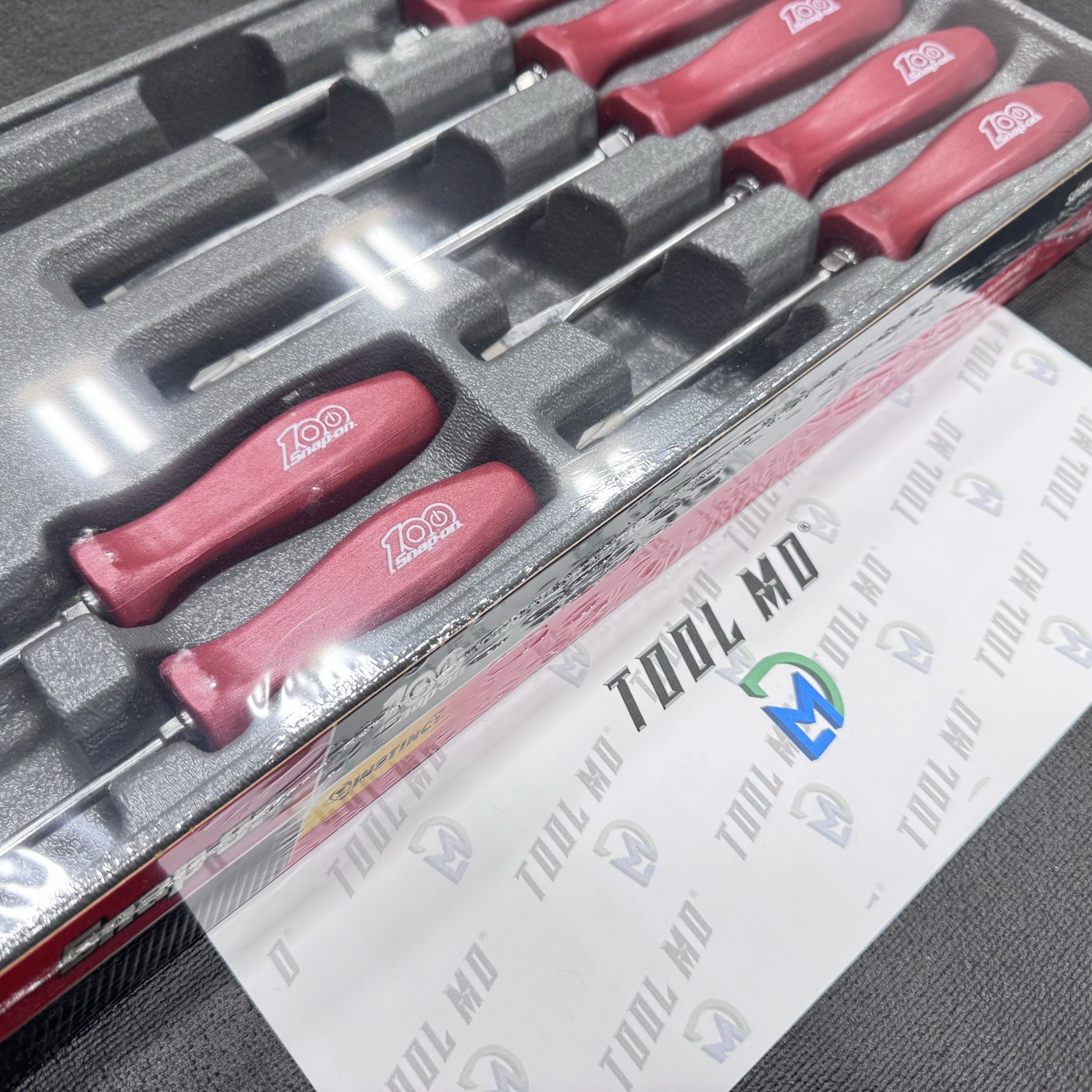 Snap-on Tools 100 YEAR EDITION 7pc PEARL RED Hard Grip Screwdriver Set SDDX70AMR
