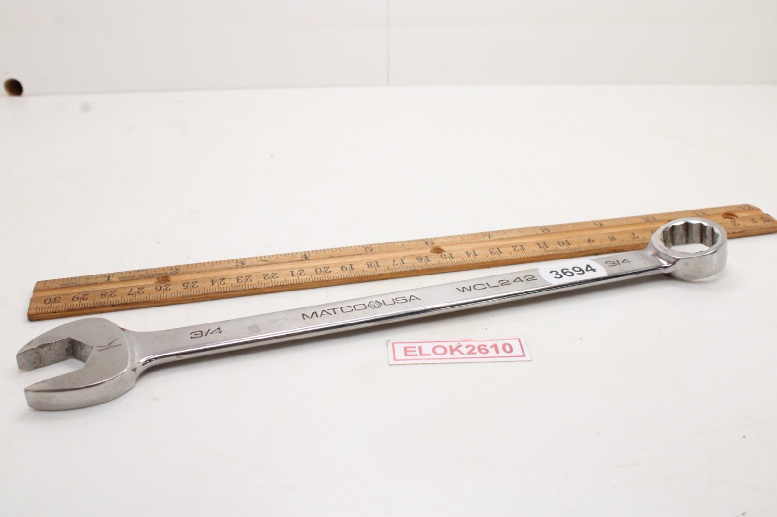 Matco WCL242 3/4″ 12 Point 10″ Long SAE Chrome Combination Wrench USA