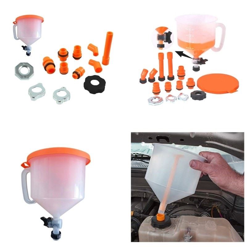 Coolant Funnel Kit Radiator Spill Frees Funnel Auto Coolant Flushes for Winter