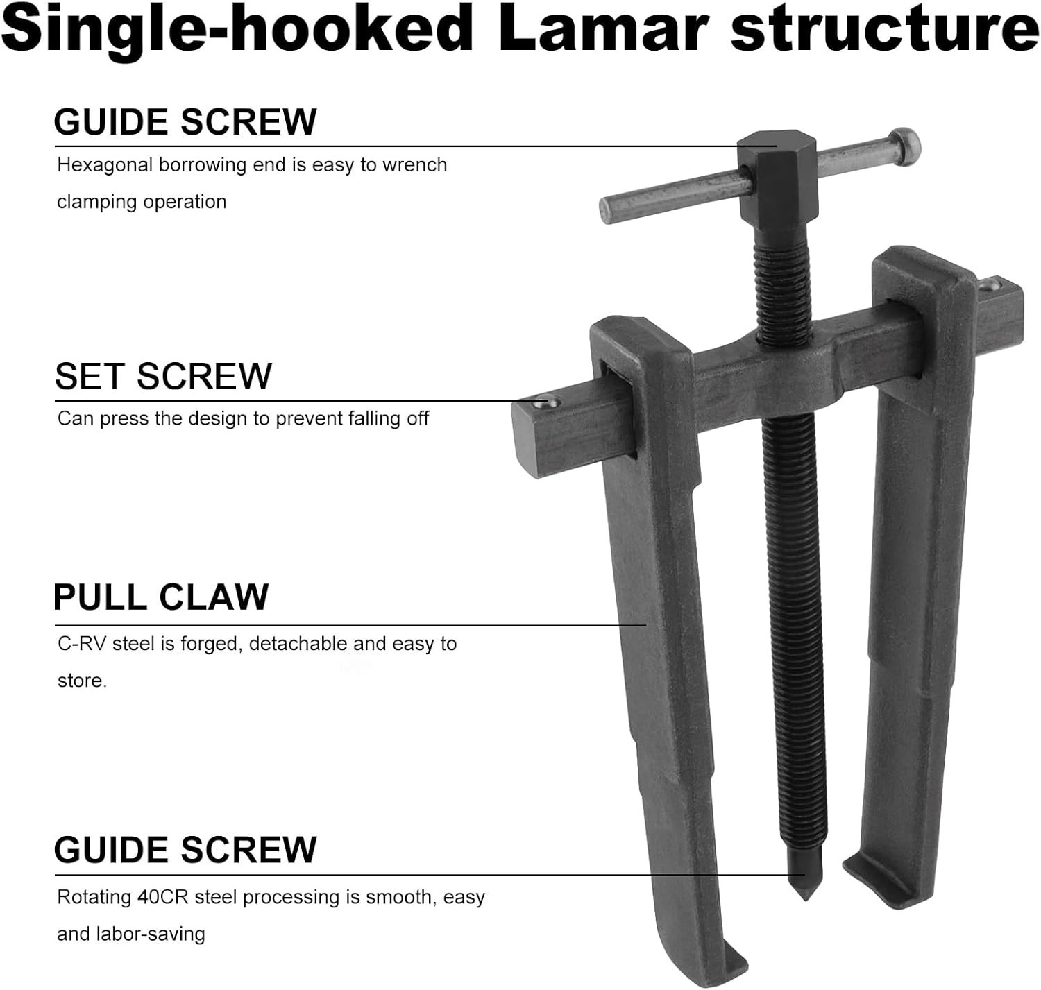 Heavy-Duty 8-Inch Carbon Steel Bearing Puller – Adjustable for Precision Use