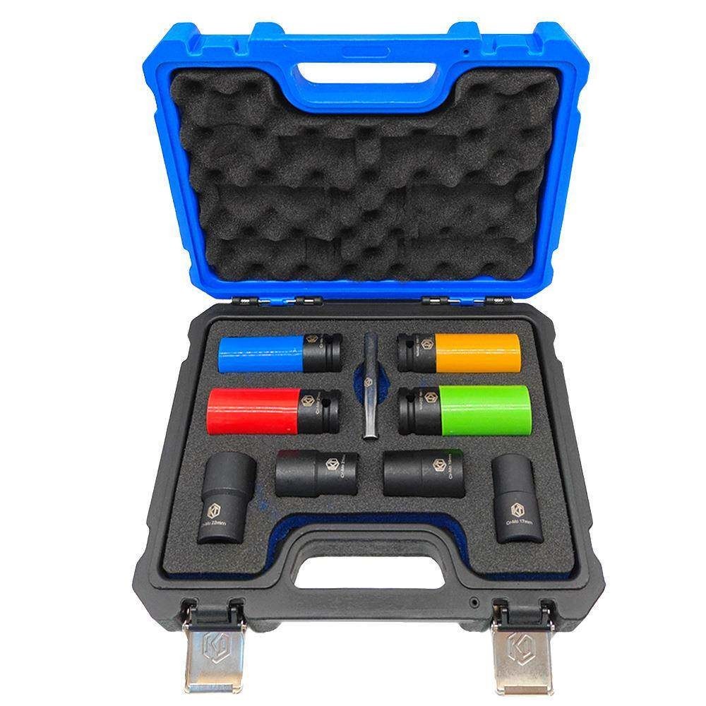 1/2″ Drive Impact Lug Nut Socket Set Wheel Thin Wall Non-Marring 17 19 21 22mm