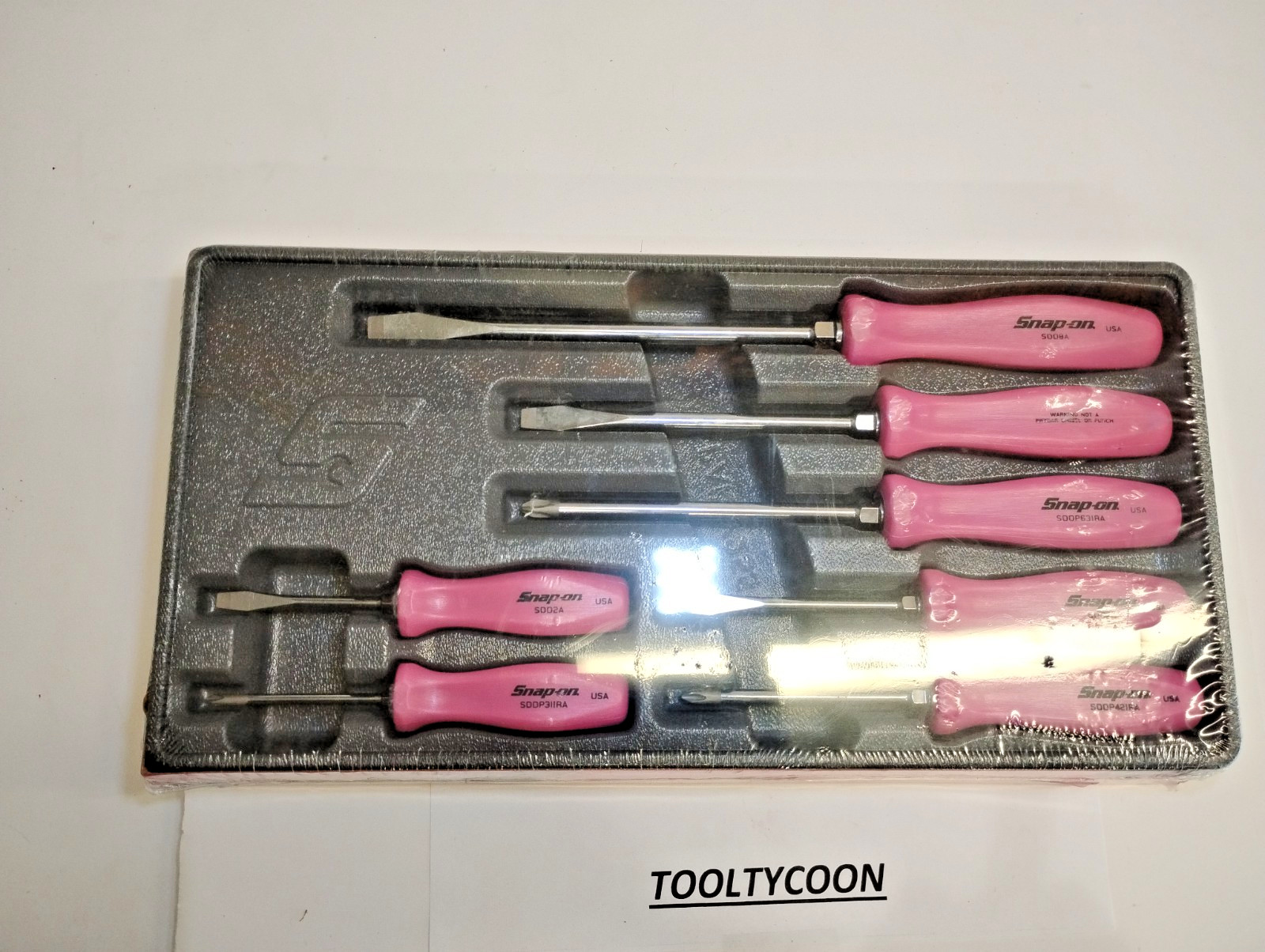 Snap-on Tools USA NEW NOS 7PC PEARL PINK Hard Handle Screwdriver Set SDDX70APP