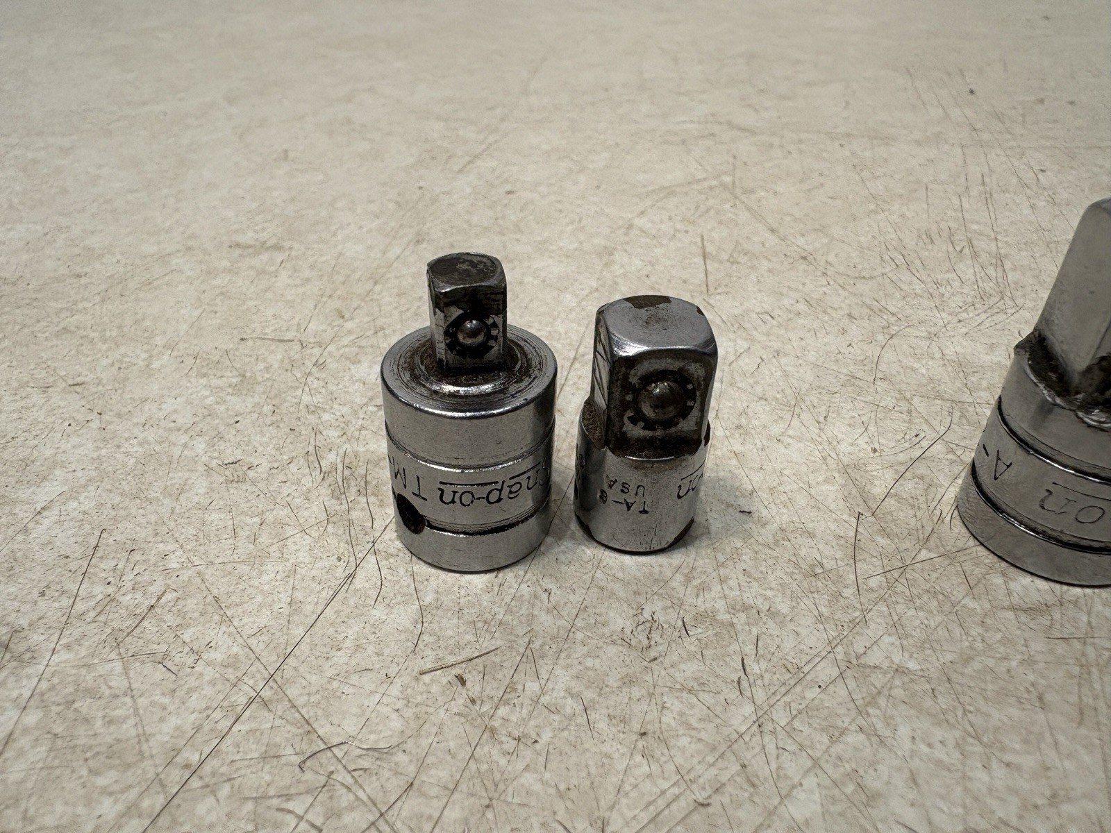 SNAP ON Adapters 1/2- 3/8, A-4, 3/8 – 1/2″ A-2, 3/8-1/4 TM1, 1/4-3/8 TA8, & FU8A