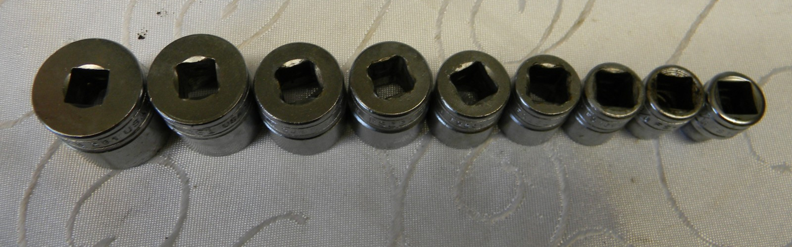 SNAP-ON 3/8″ DR 9PC SAE 6PT SHALLOW SOCKET SET #211FSY 5/16″-7/8″ MINUS 1/4,7/16