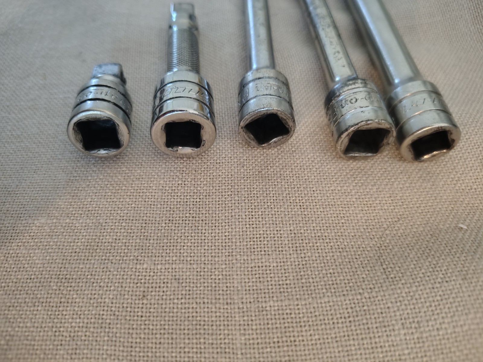 5pc. SNAP ON TOOLS 3/8” DRIVE SOCKET EXTENSION SET, USA 1″ 3″ 6″ 11″ 18″ USA