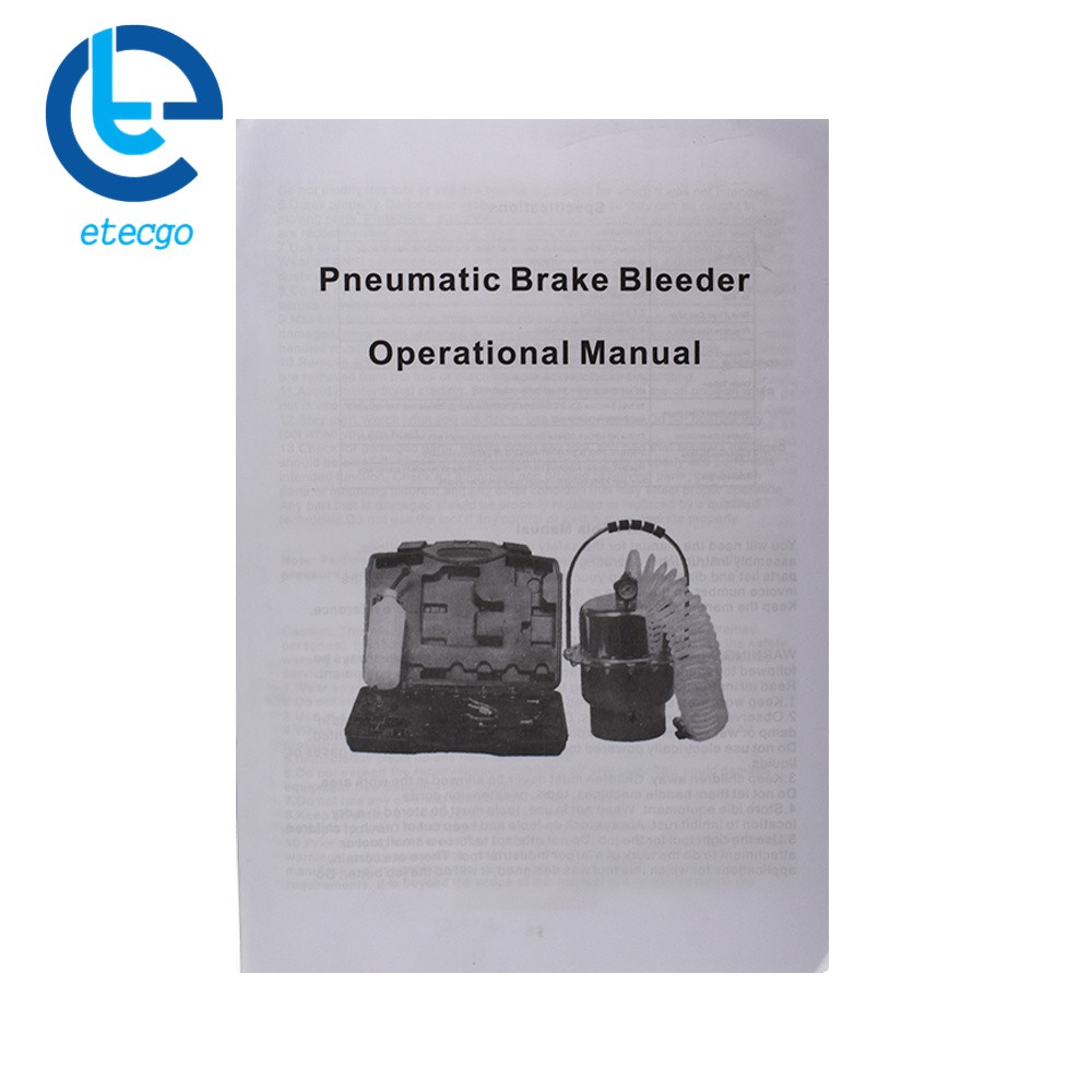 Portable Pneumatic Air Pressure Kit Brake + Clutch Bleeder Valve System Tool