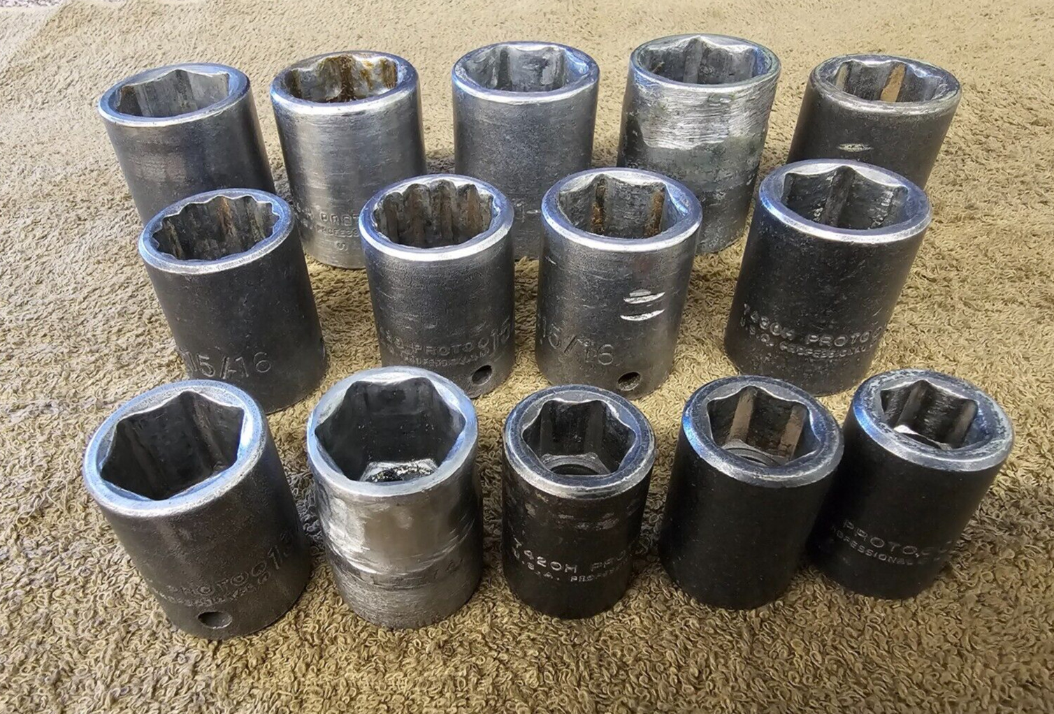 14 Proto Professional Impact Socket Set 1/2″ Drive 1-1/8″ 1 5/8 7436H SAE USA