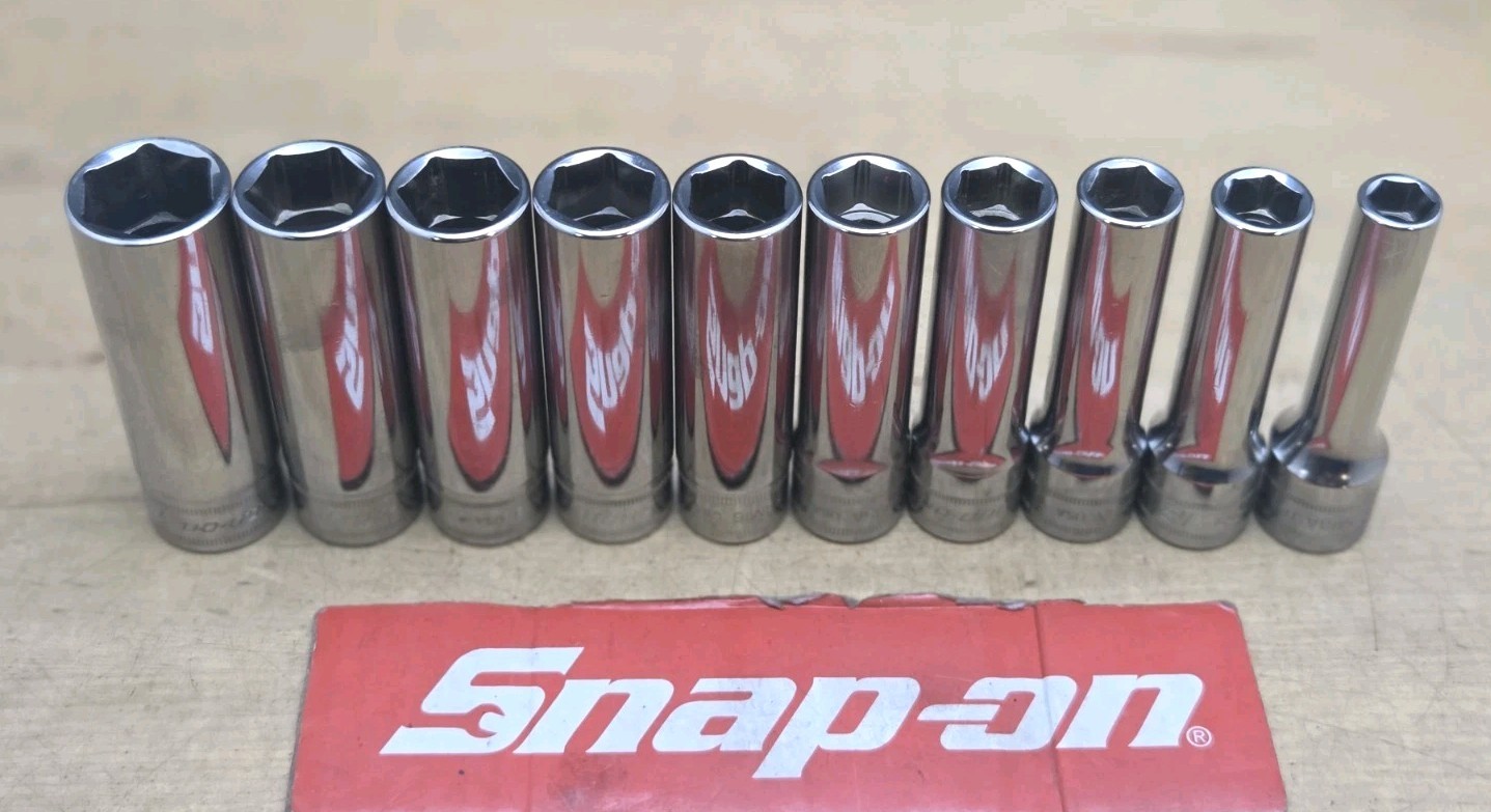 New Snap On 310TSM – 1/2″ Drive 10Pc Metric Deep 6 Pt Chrome Socket Set
