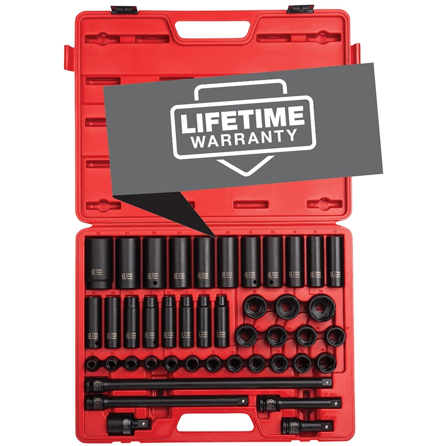 Sunex 2569 1/2″ Drive Socket Set, 43-Piece