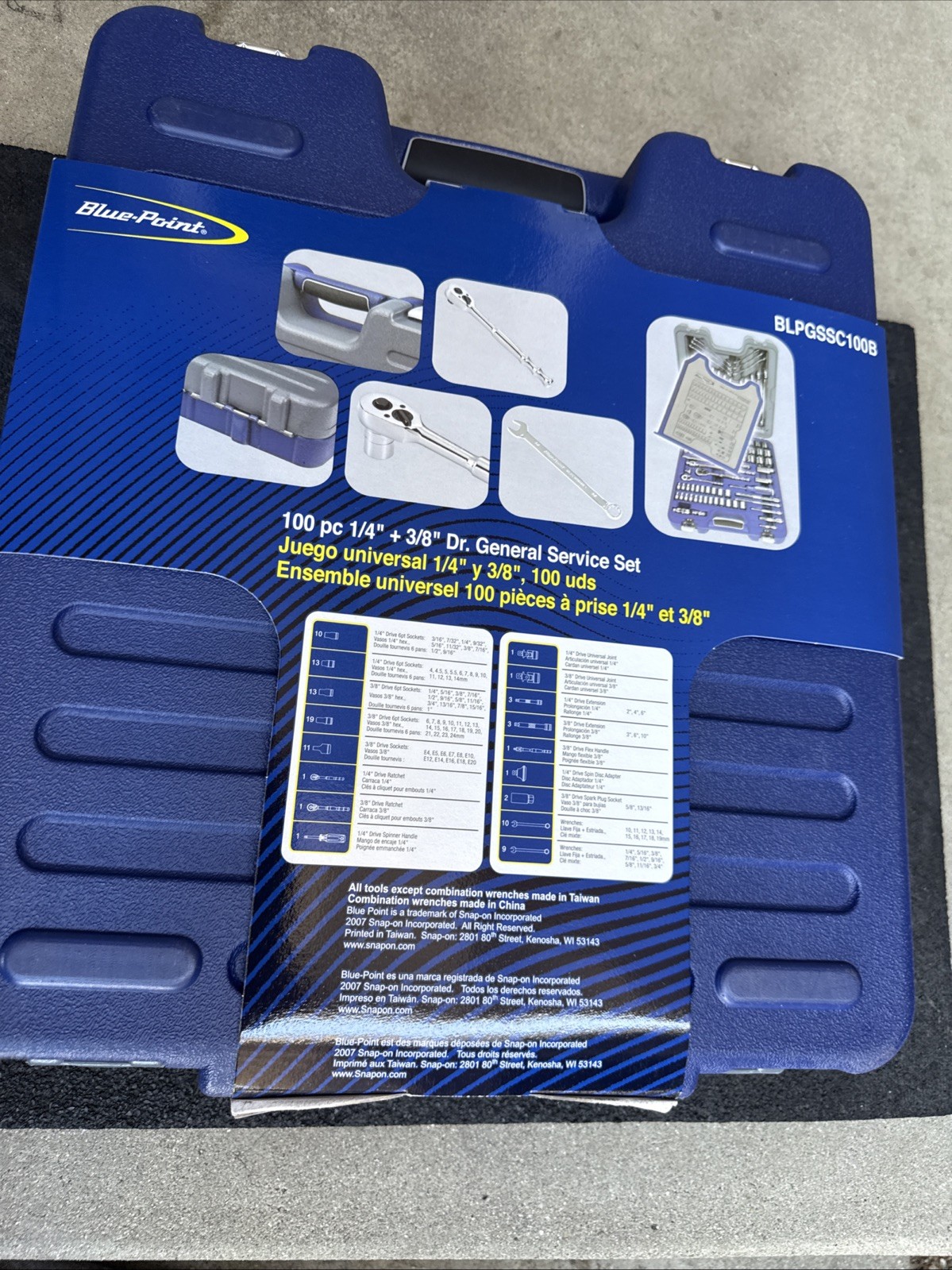 For BLUE-POINT 100PC 1/4 & 3/8″ DR SAE & METRIC GENERAL SERVICE SET BLPGSSC100B