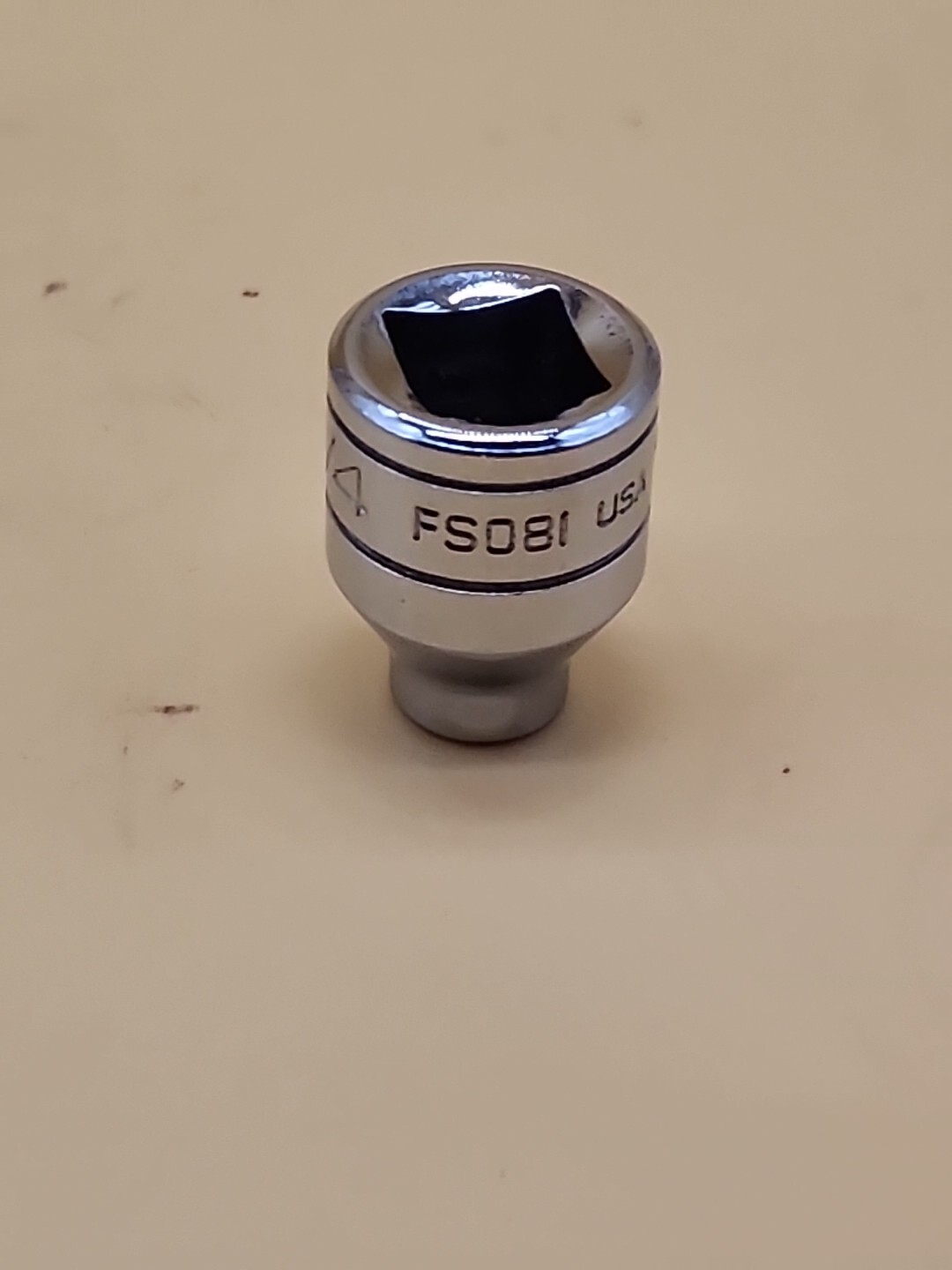 Snap On Tools 1/4″ SAE Flank Drive Shallow Socket 3/8″ Drive 6 Point FS081 USA