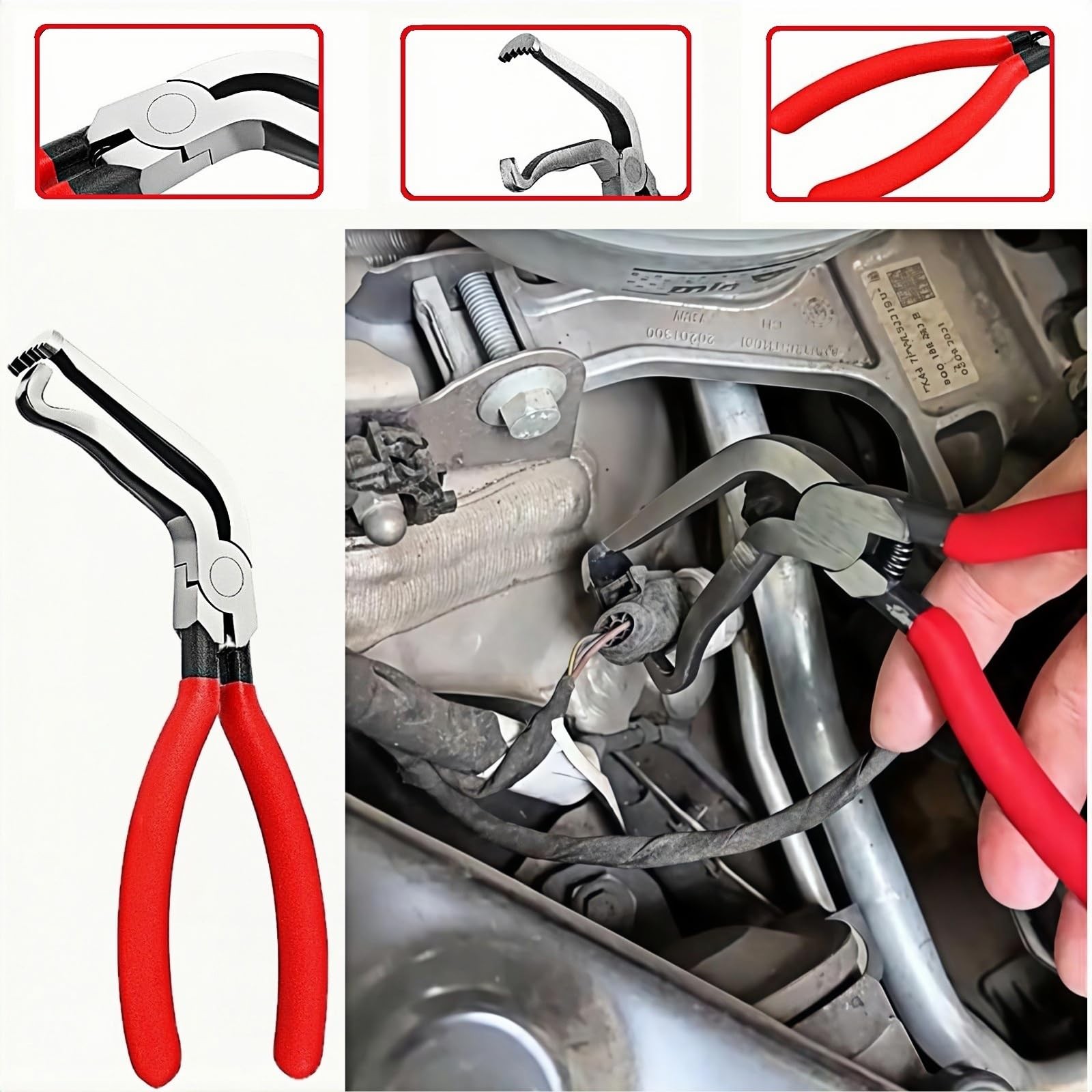 DGZMJJ 4-in-1 Automotive Clip Pliers Set, Electrical Disconnect & Black