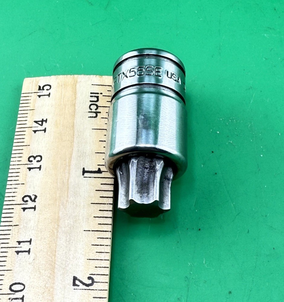 SNAP-ON FTX55SE T55 Short Torx 3/8” Drive Socket Made In The USA Snap On